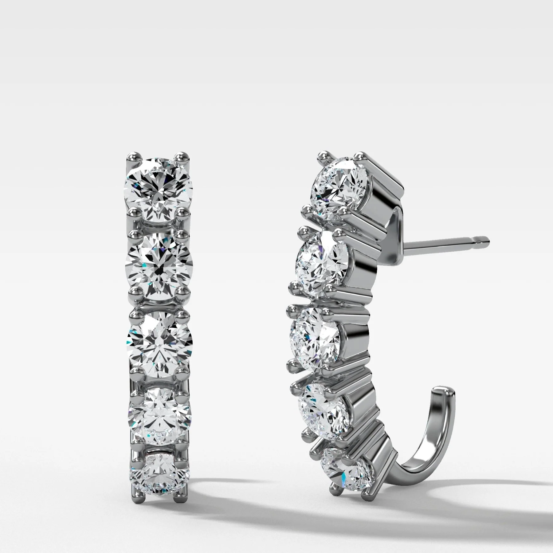 Five Stone J-Shaped Earrings - Image 2