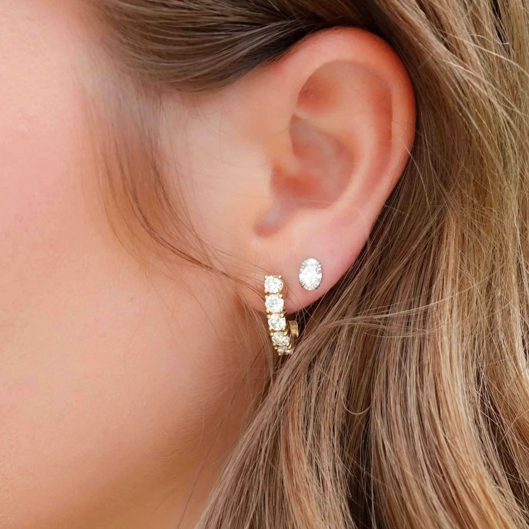 Five Stone J-Shaped Earrings - Image 4