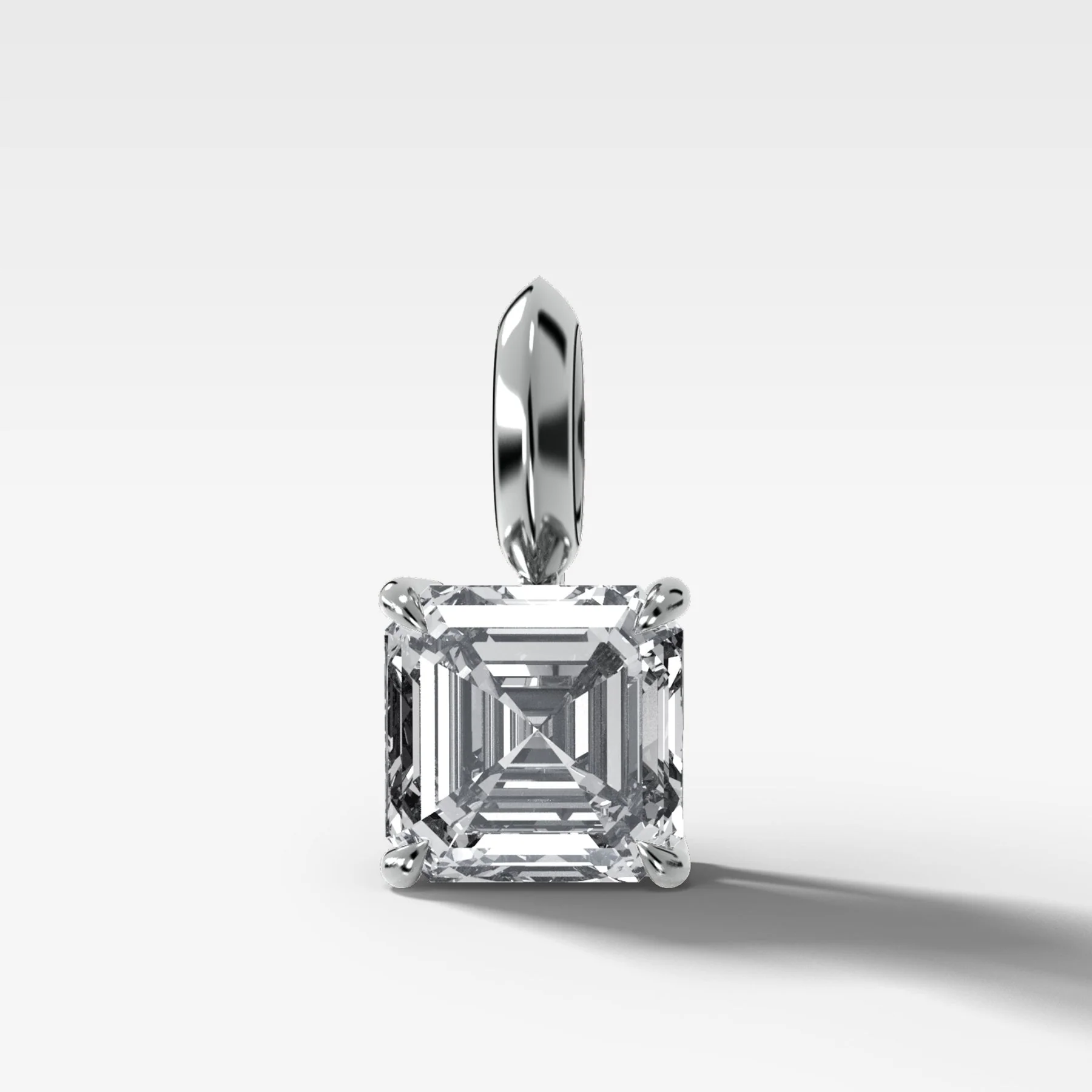 Classic Asscher Attachable Diamond Pendant - Image 3