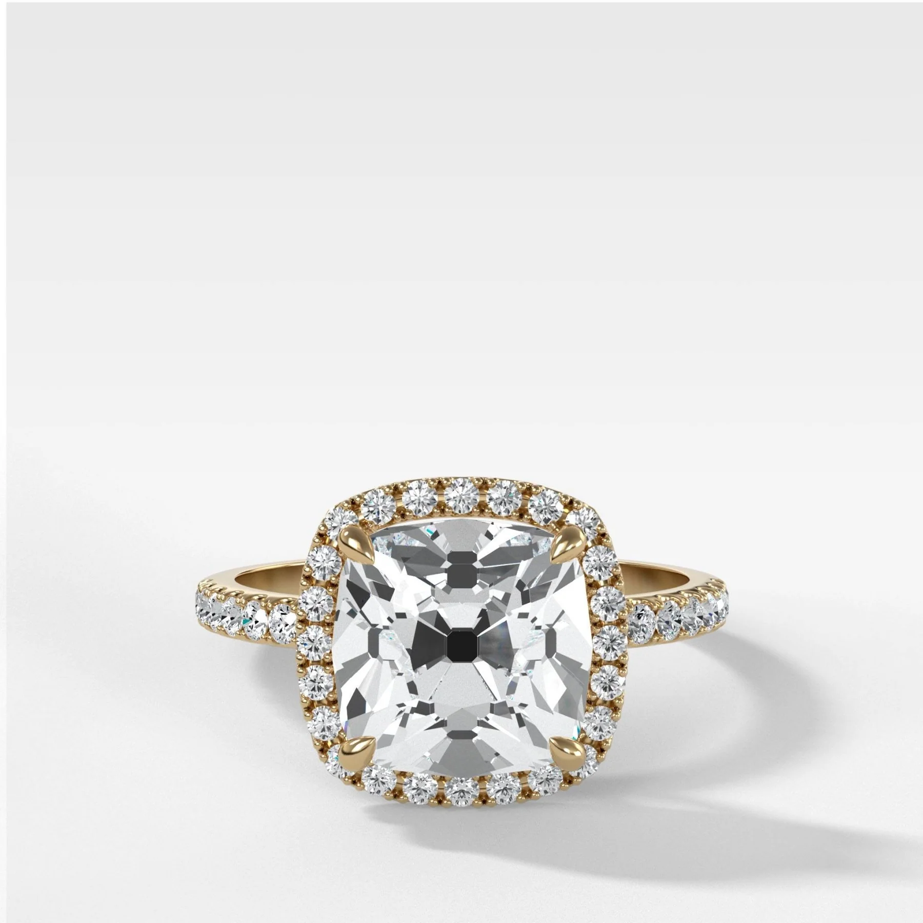 Aurora Pavé Halo Ring With Old Mine