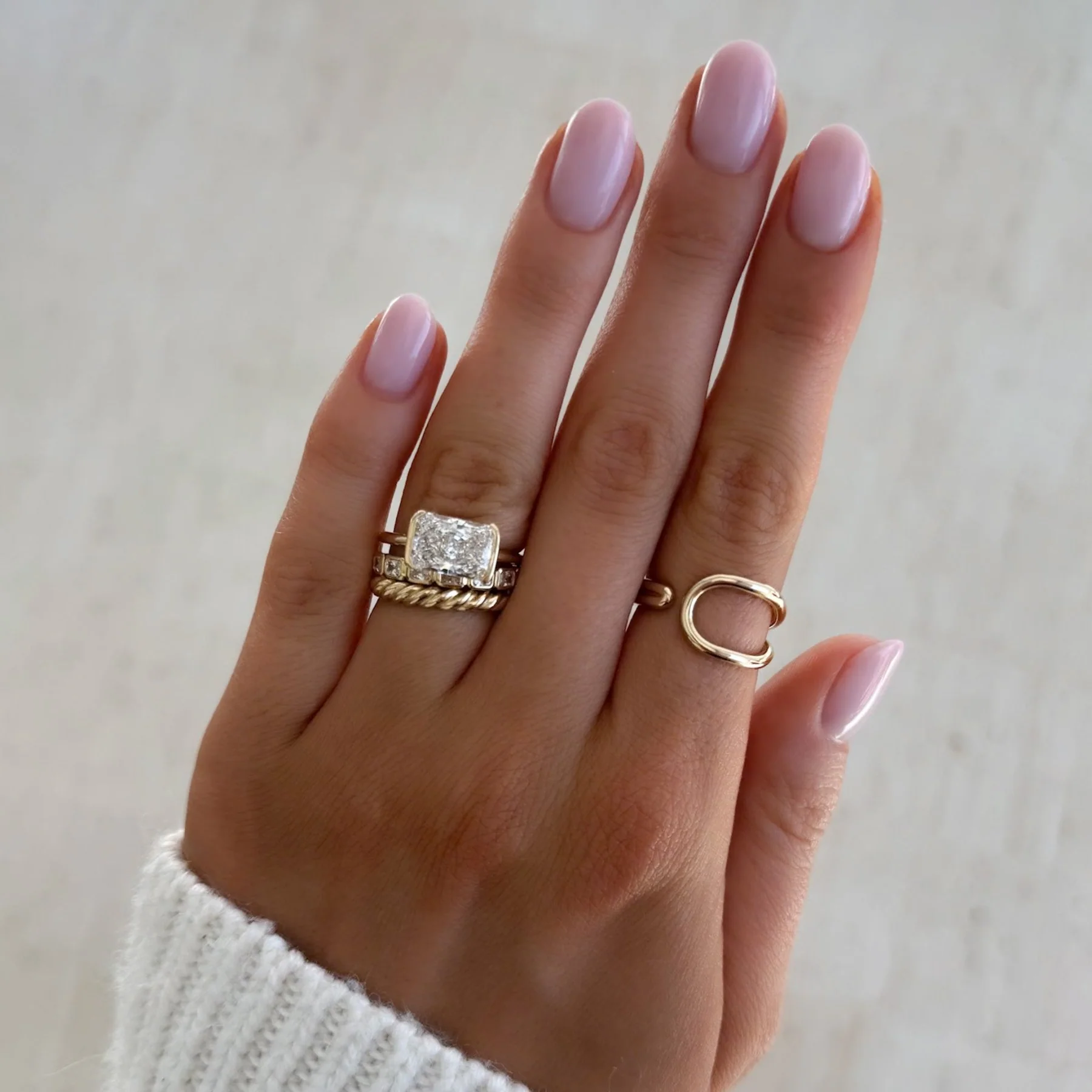 Baby Bezel Set Eternity Band With East West Radiant Cuts - Image 6