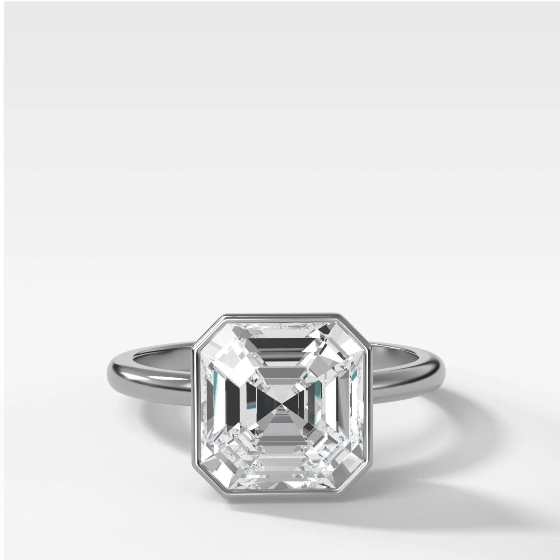 Penumbra Bezel Set Engagement Ring With Asscher Cut - Image 5