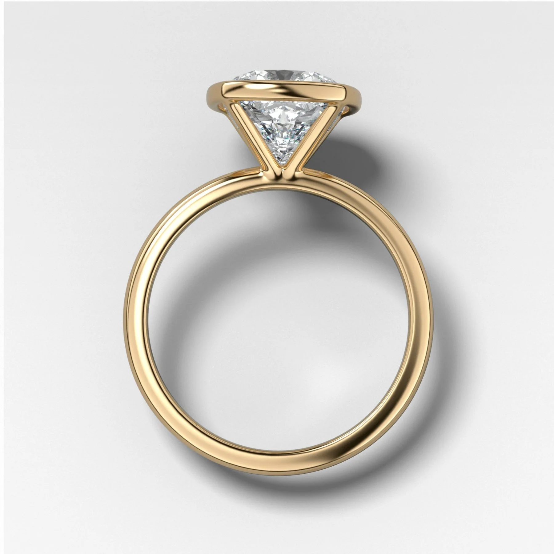 Penumbra Bezel Set Engagement Ring With Elongated Cushion Cut - Image 2