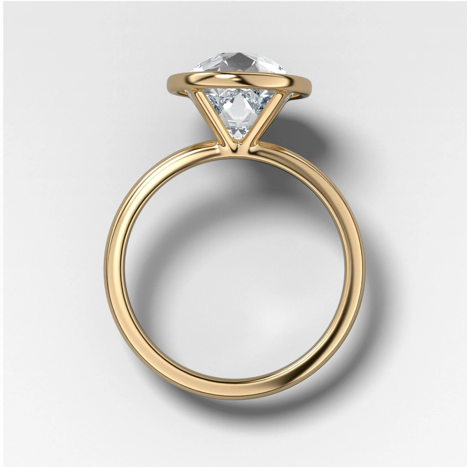Penumbra Bezel Set Engagement Ring With Old Euro Cut - Image 2