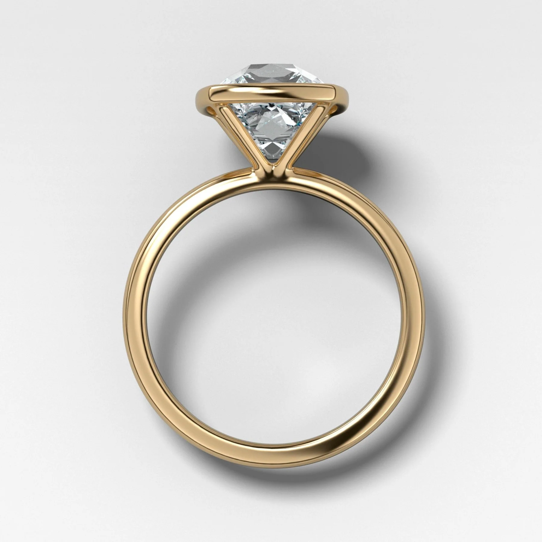 Penumbra Bezel Set Engagement Ring With Old Mine Cut - Image 2