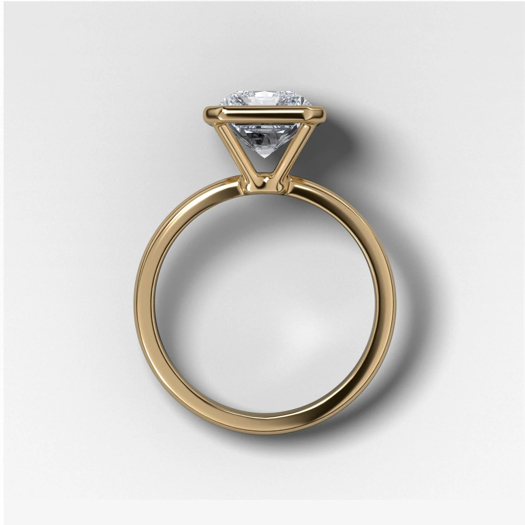 Penumbra Bezel Set Engagement Ring With Elongated Radiant Cut - Image 2