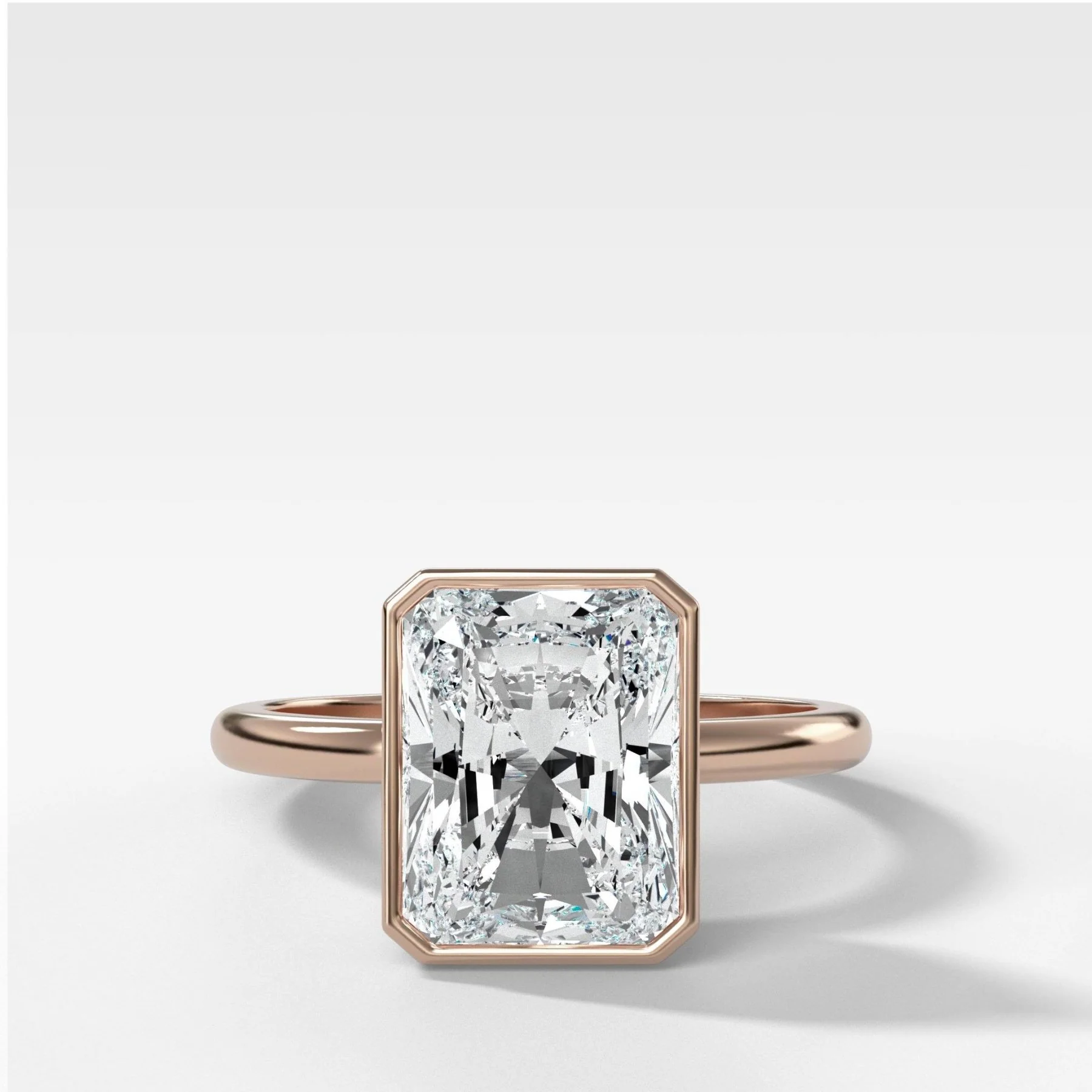 Penumbra Bezel Set Engagement Ring With Elongated Radiant Cut - Image 5