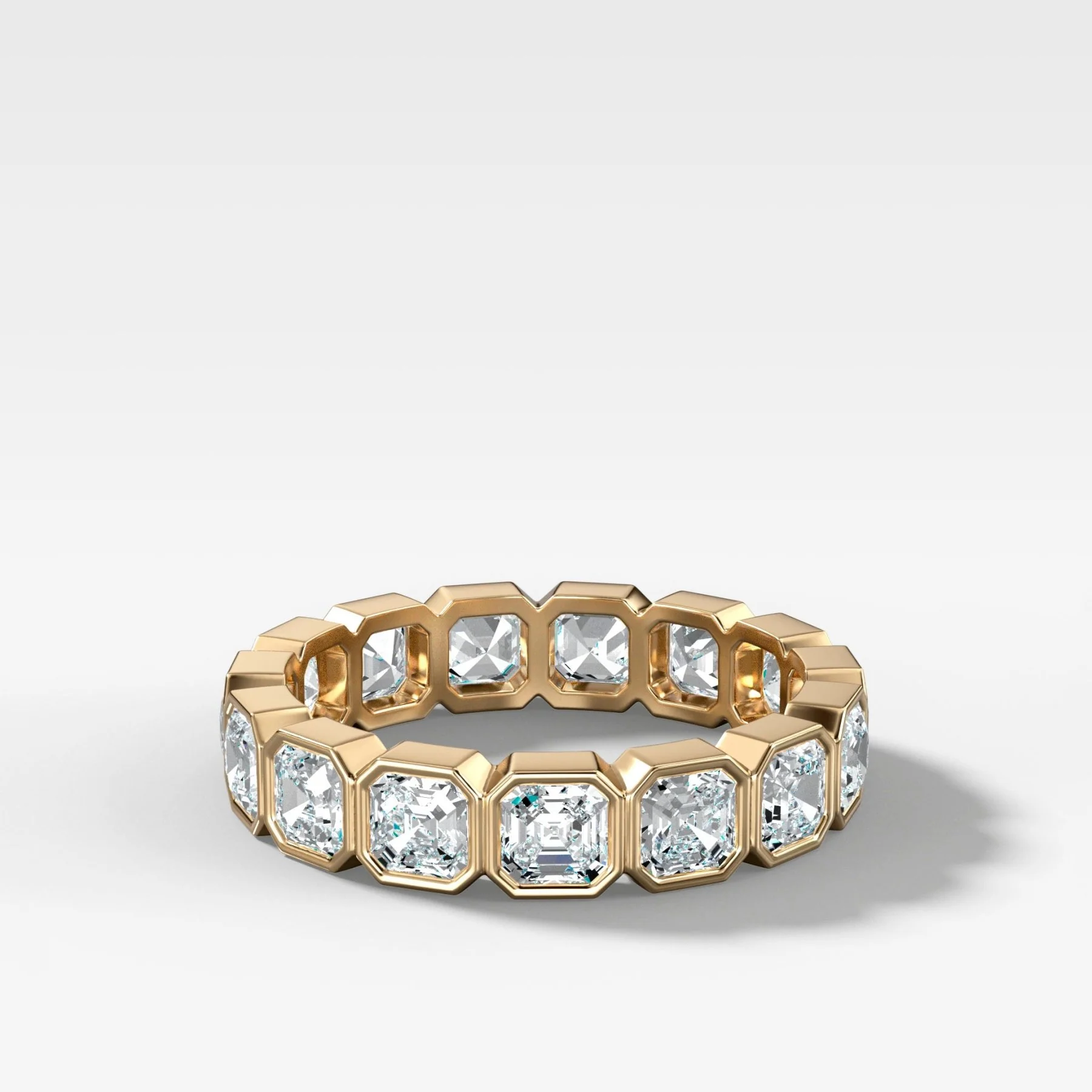 Midi Bezel Set Eternity Band With Asscher Cuts