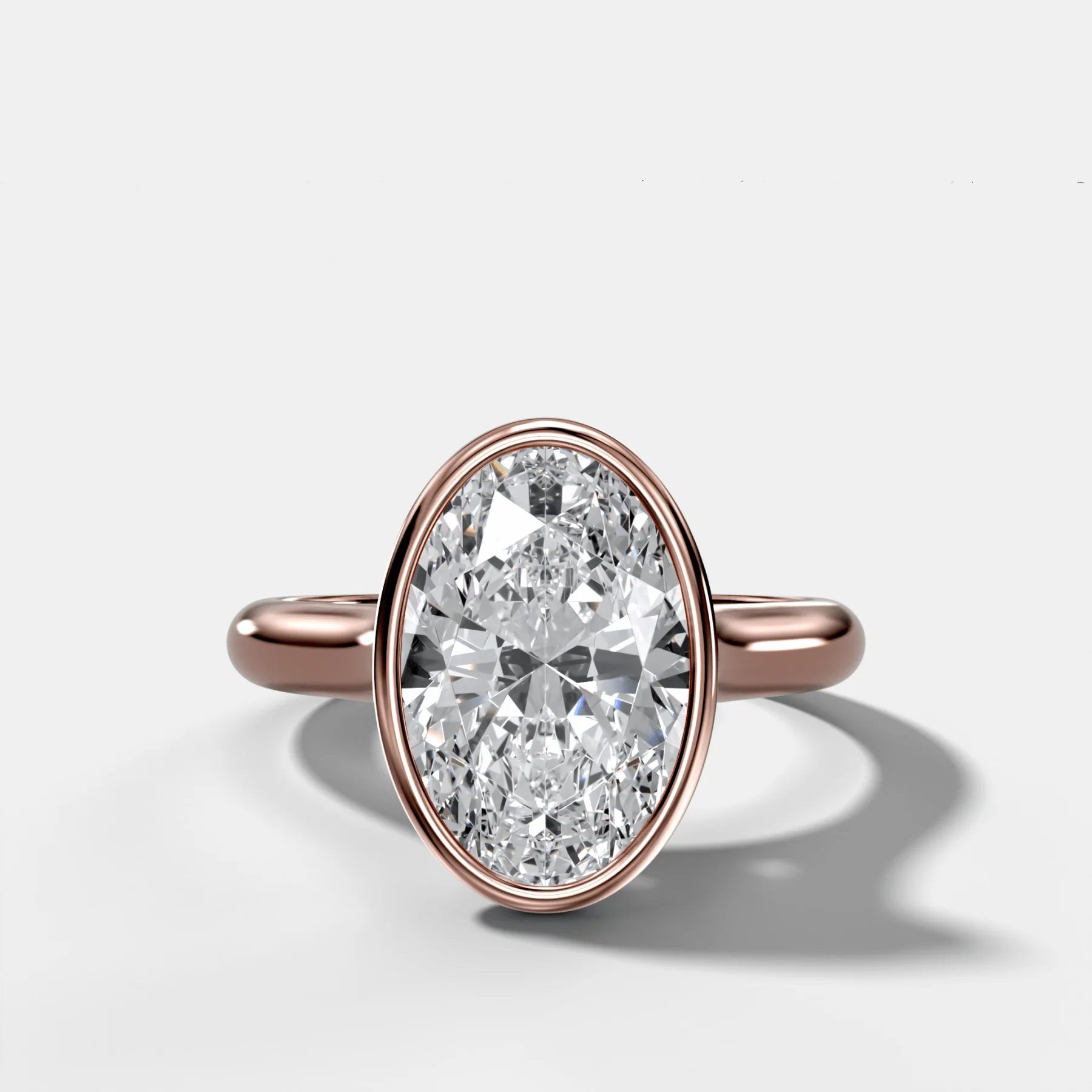 Cathedral Bezel Set Solitaire Engagement Ring With Oval Diamond - Image 4