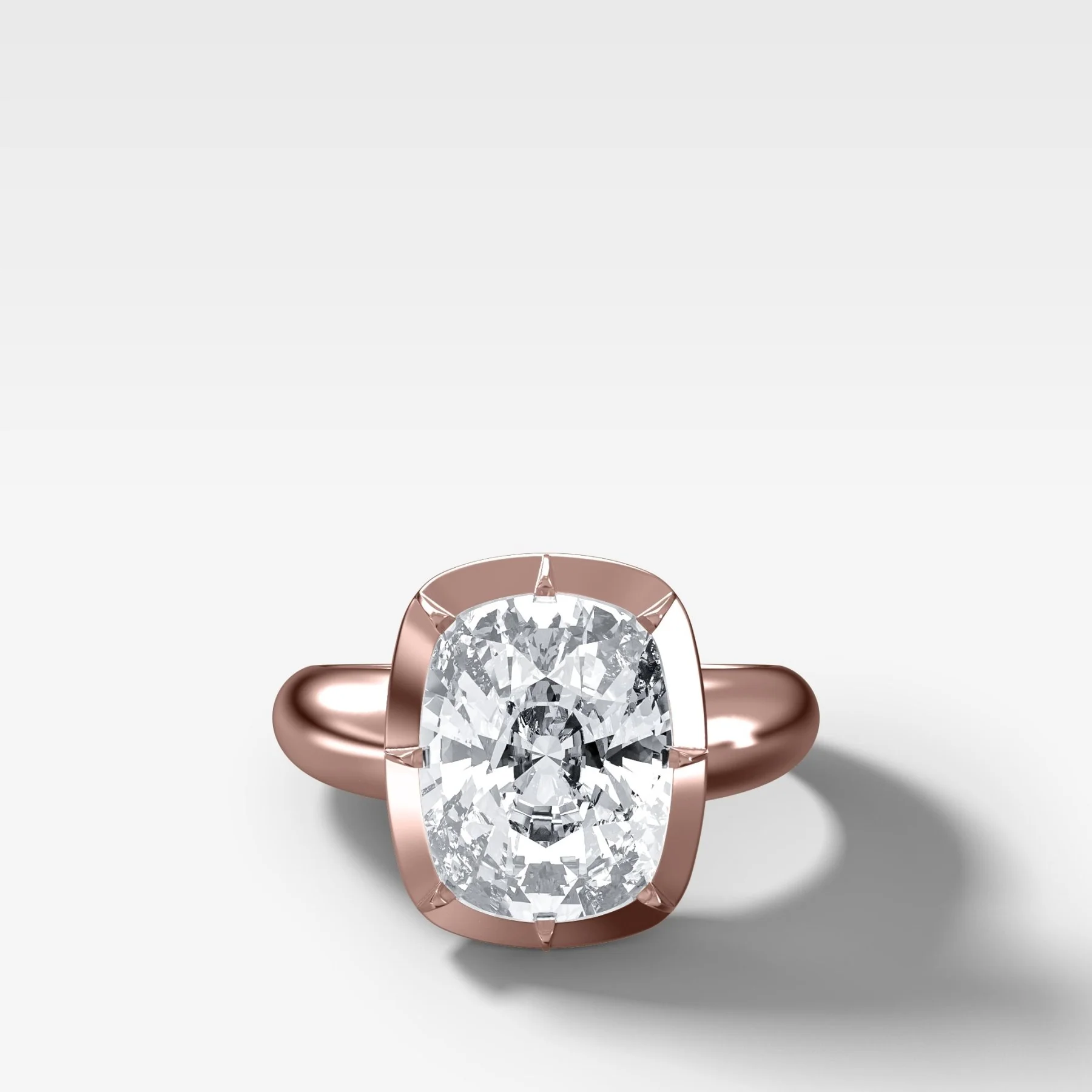 Club Button Back Engagement Ring with an Elongated Cushion Cut Diamond - Image 4