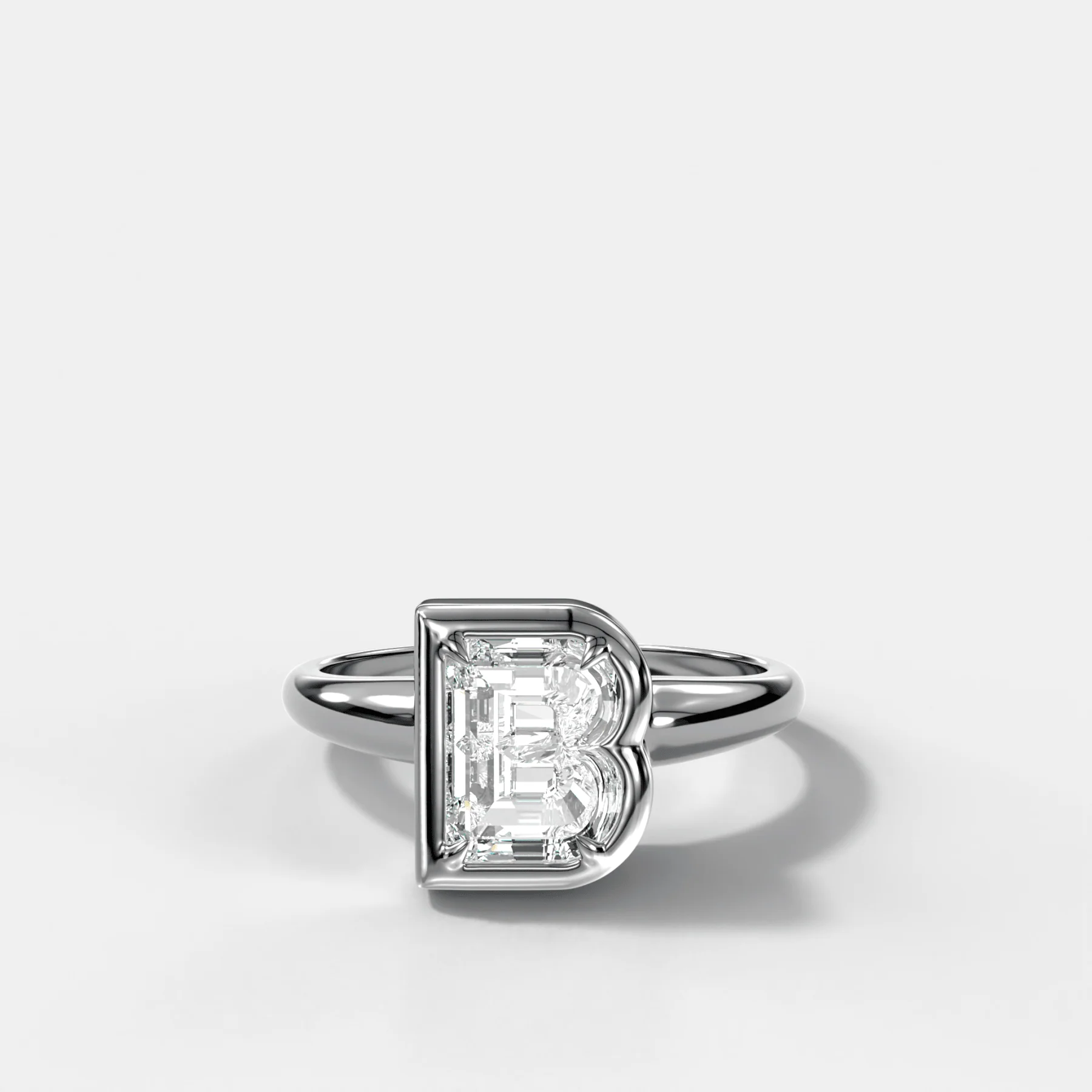 Club Diamond Initial Ring - Letter B - Image 3