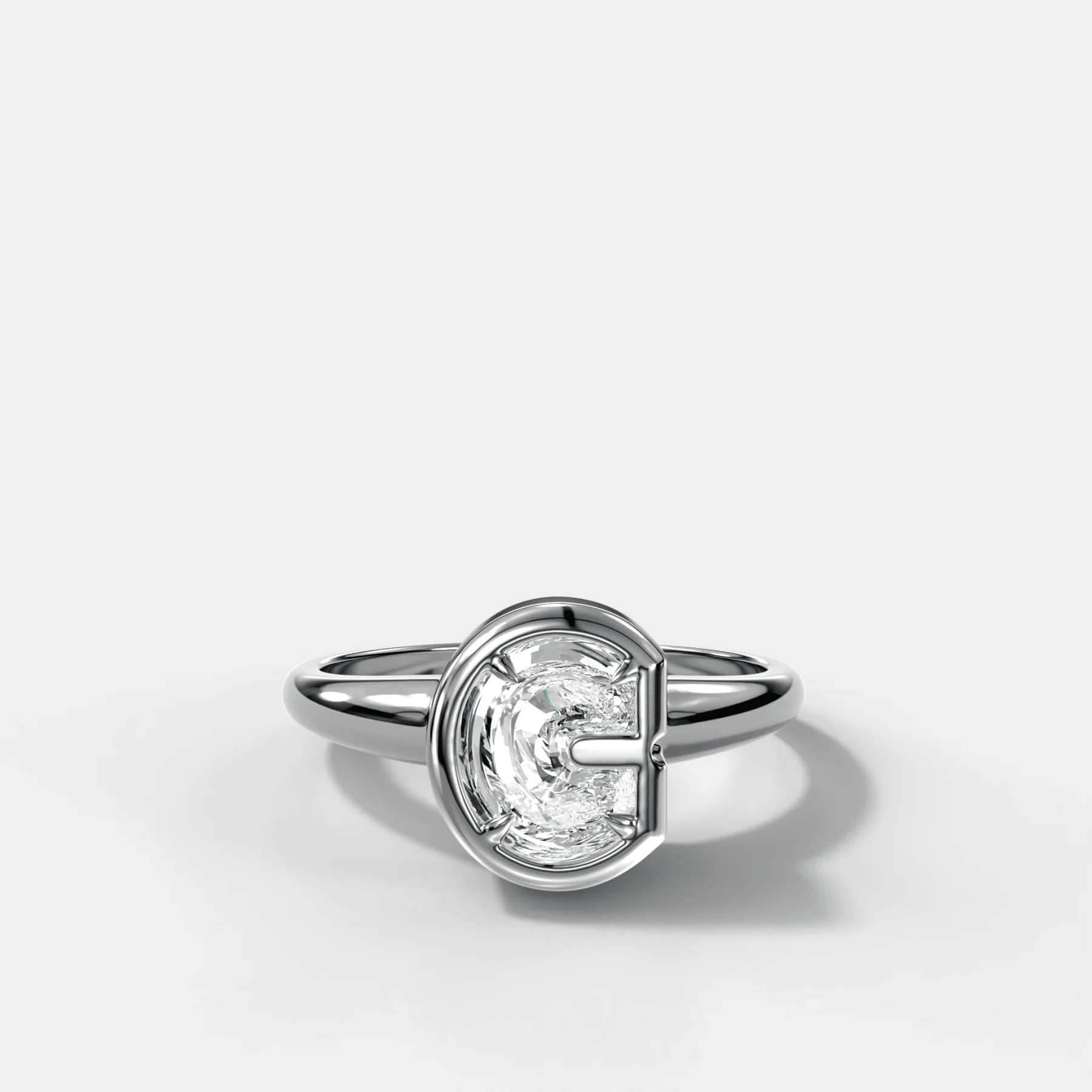 Club Diamond Initial Ring - Letter C - Image 3