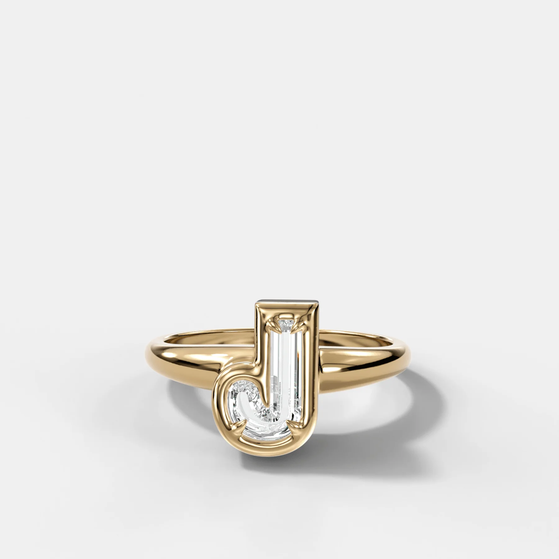Club Diamond Initial Ring - Letter J