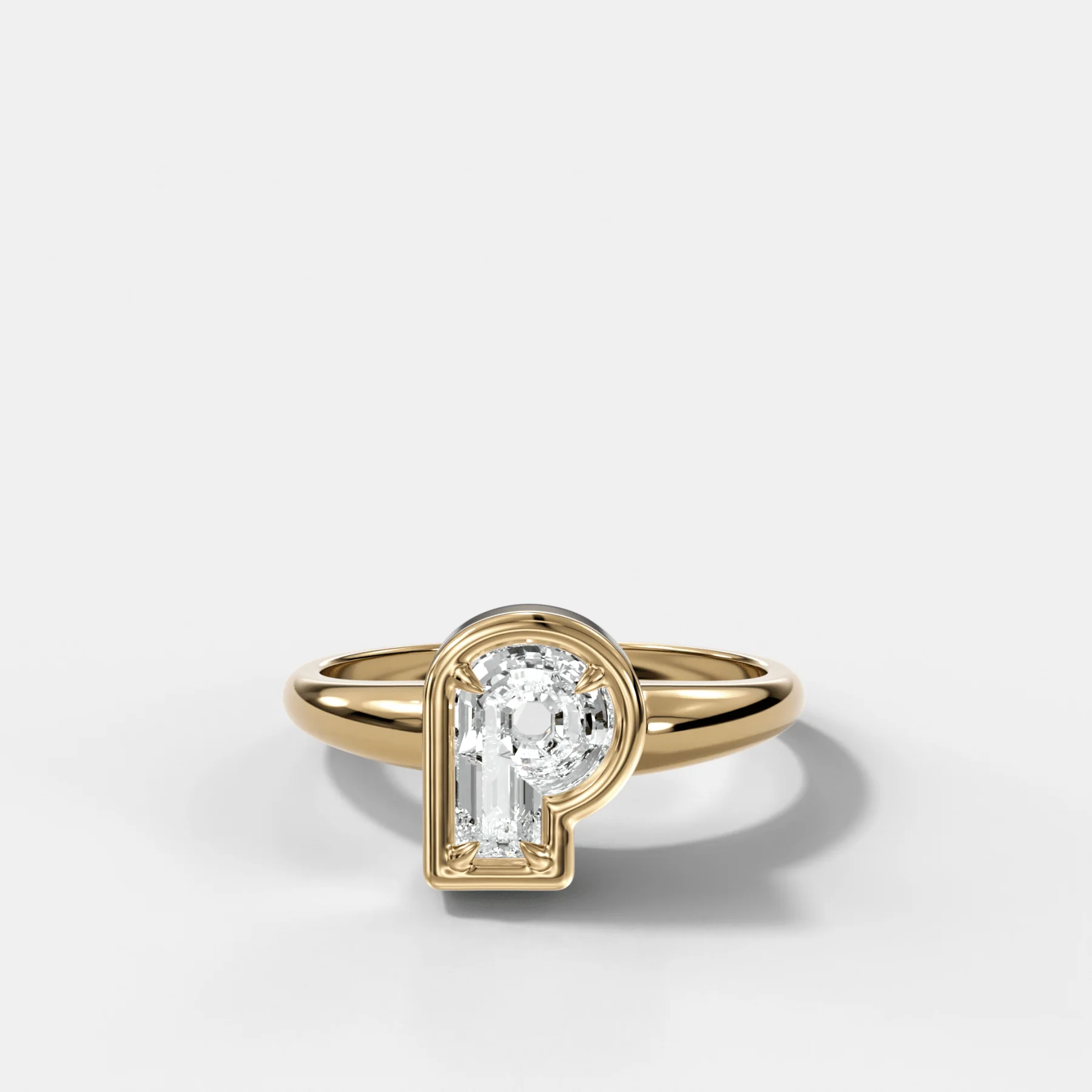 Club Diamond Initial Ring - Letter P