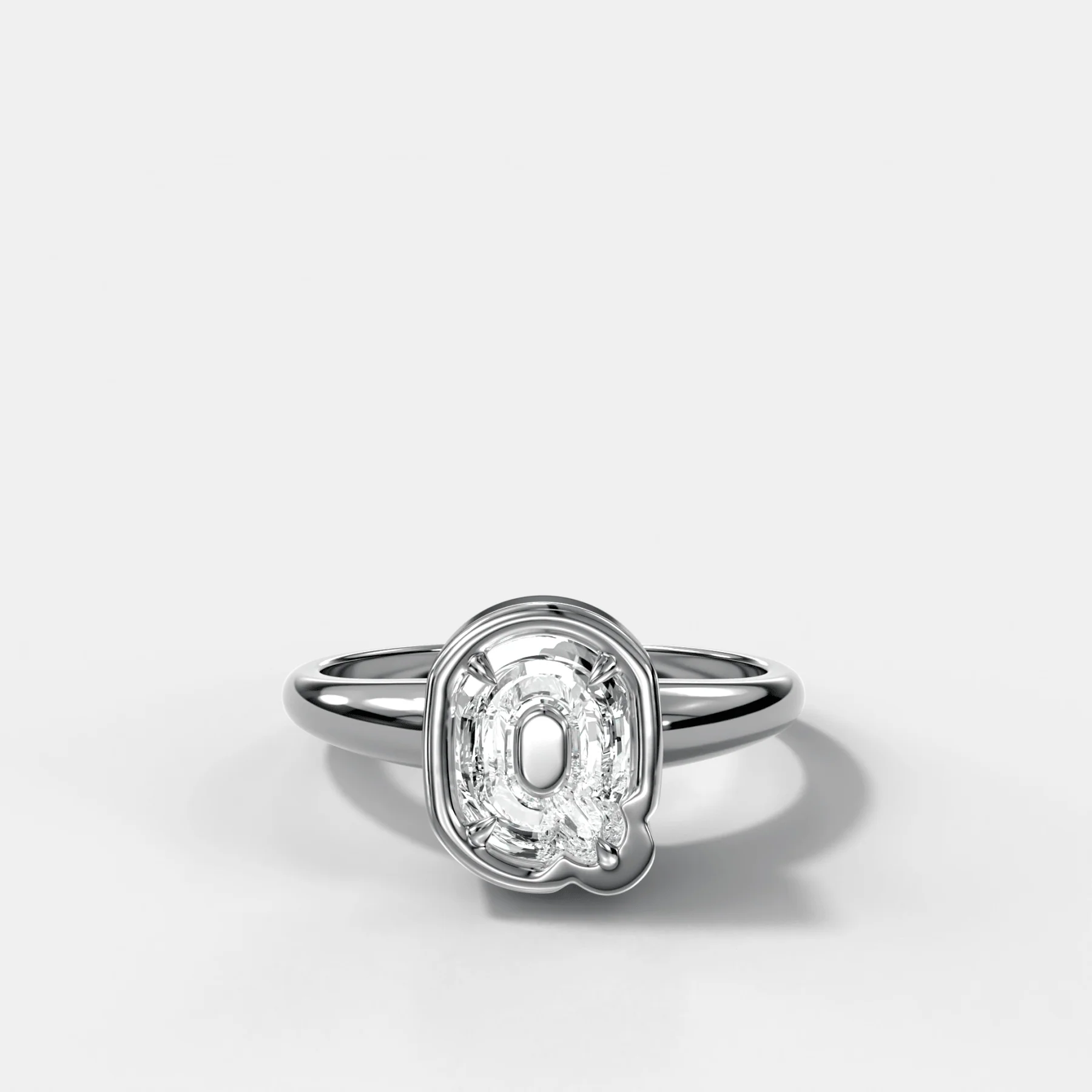 Club Diamond Initial Ring - Letter Q - Image 3