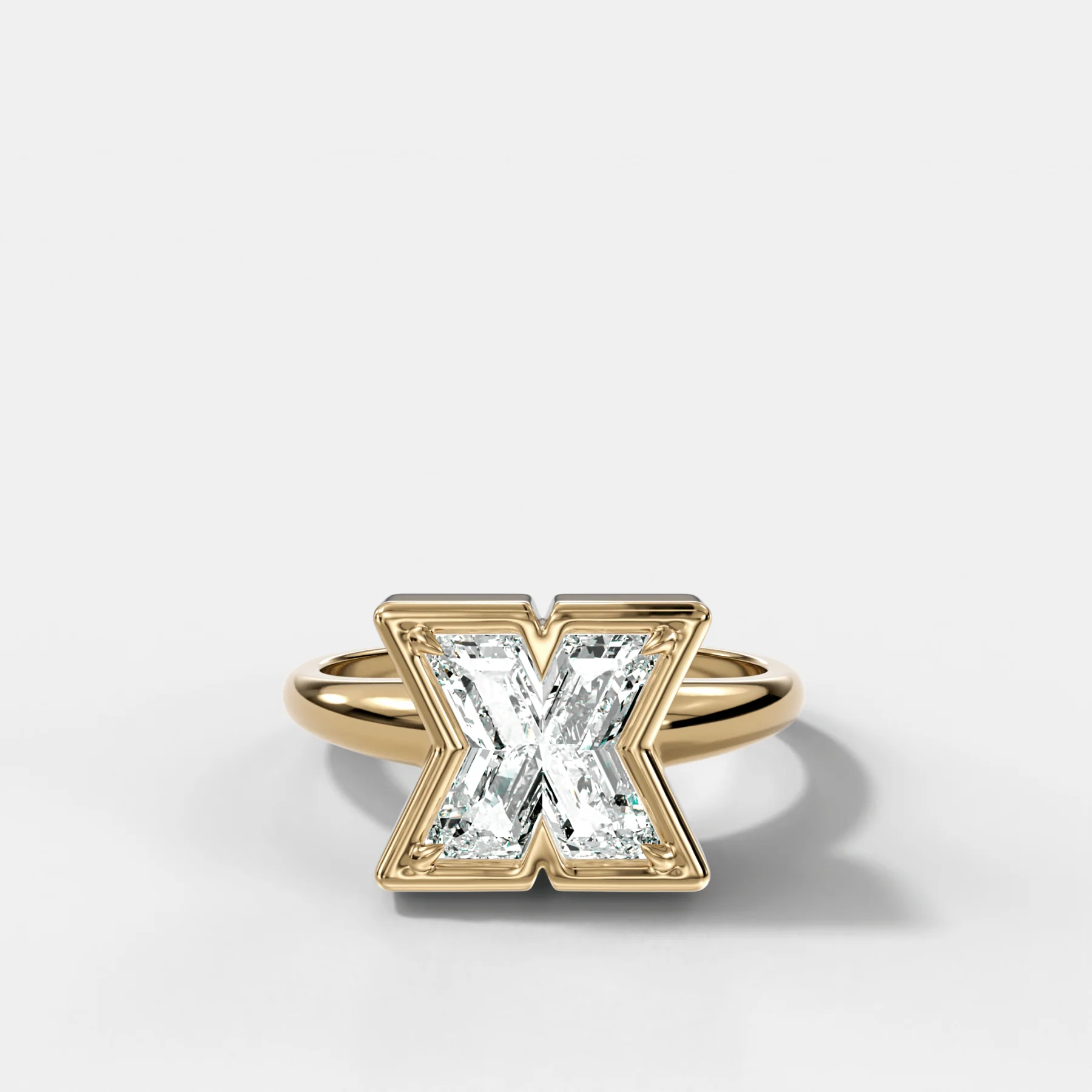 Club Diamond Initial Ring - Letter X