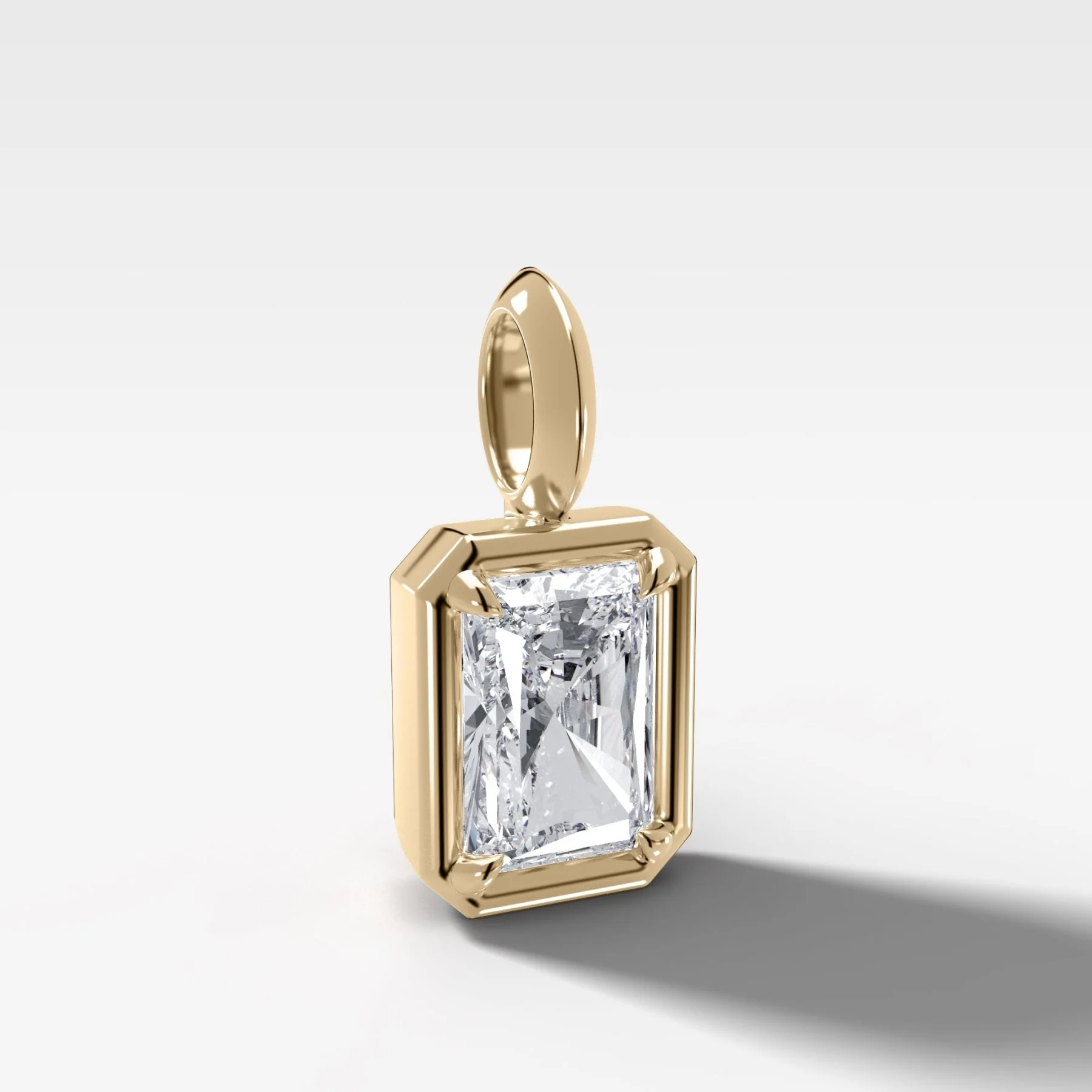 Club Elongated Radiant Attachable Diamond Pendant - Image 2