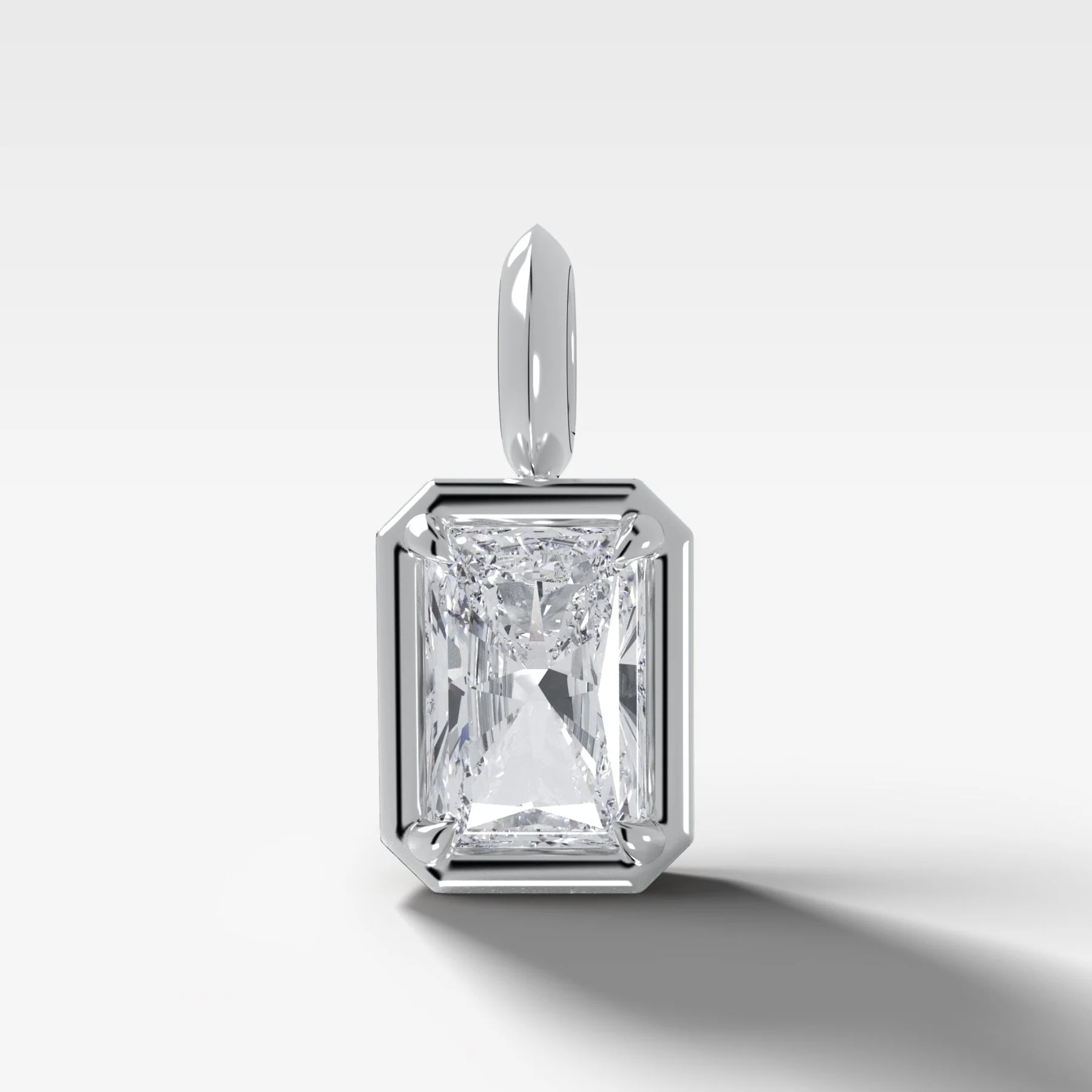 Club Elongated Radiant Attachable Diamond Pendant - Image 5