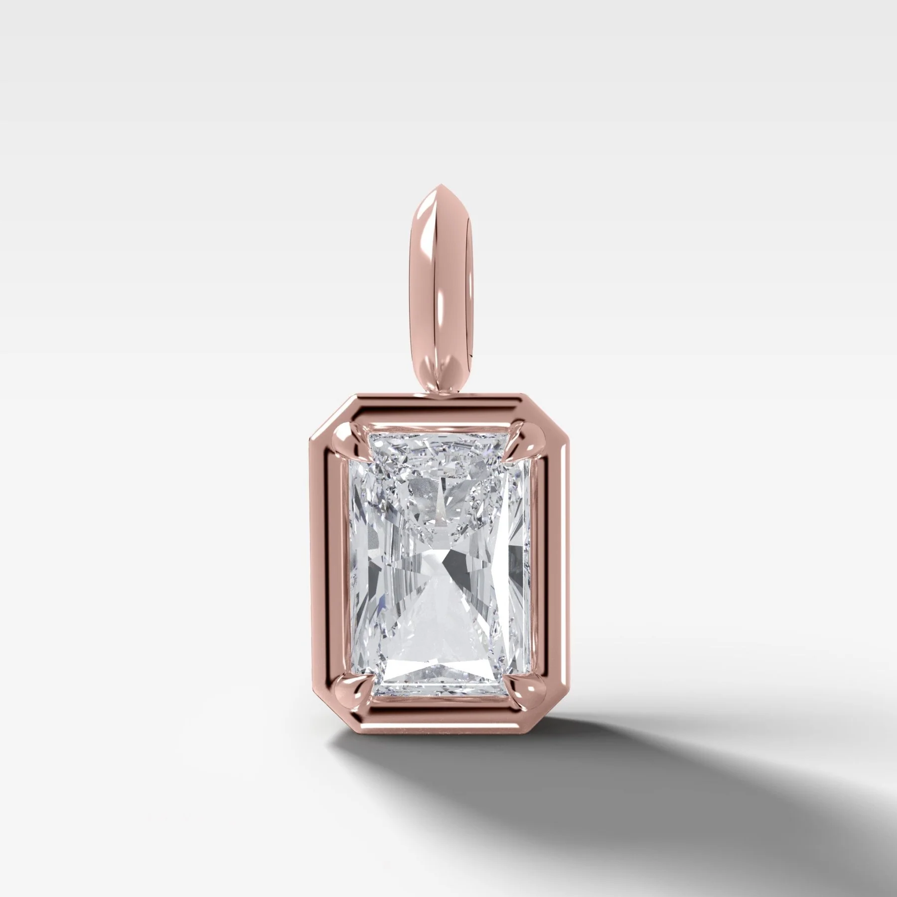 Club Elongated Radiant Attachable Diamond Pendant - Image 6