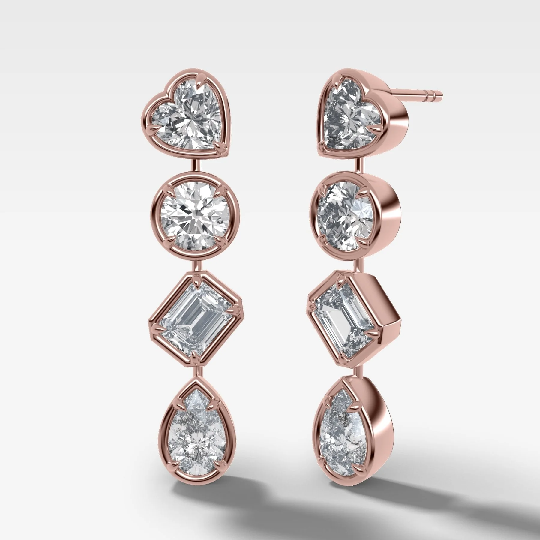 Club Mixed Shape Drop Earrings - Image 4