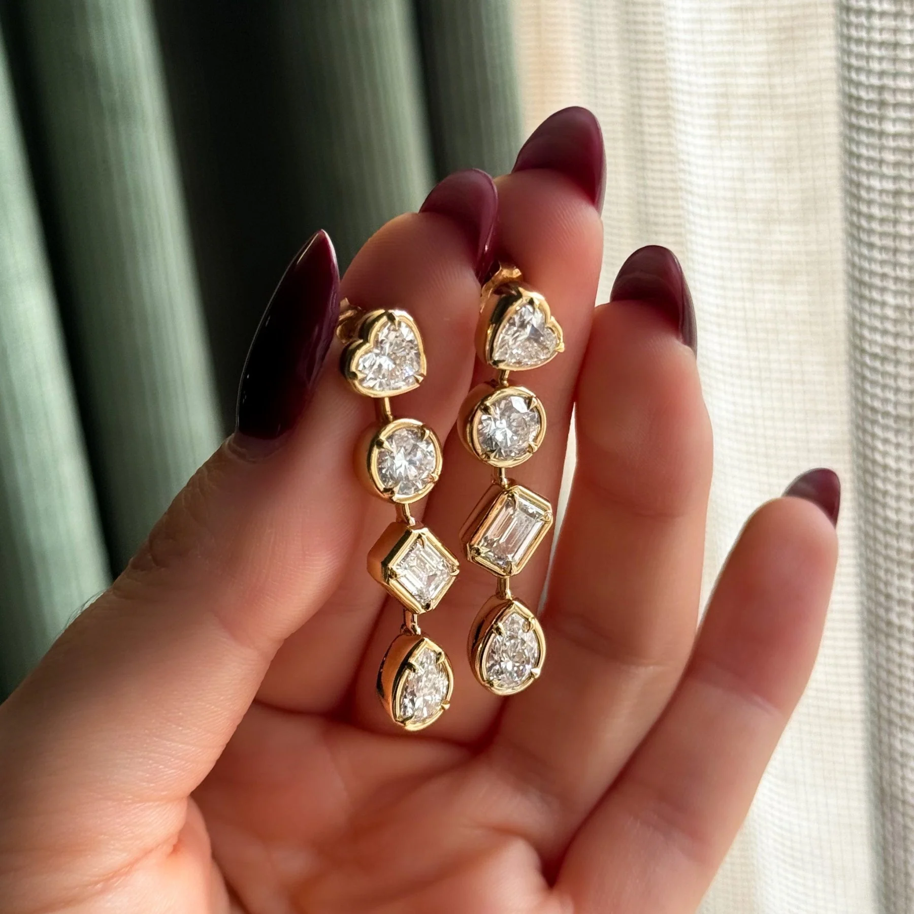 Club Mixed Shape Drop Earrings - Image 5