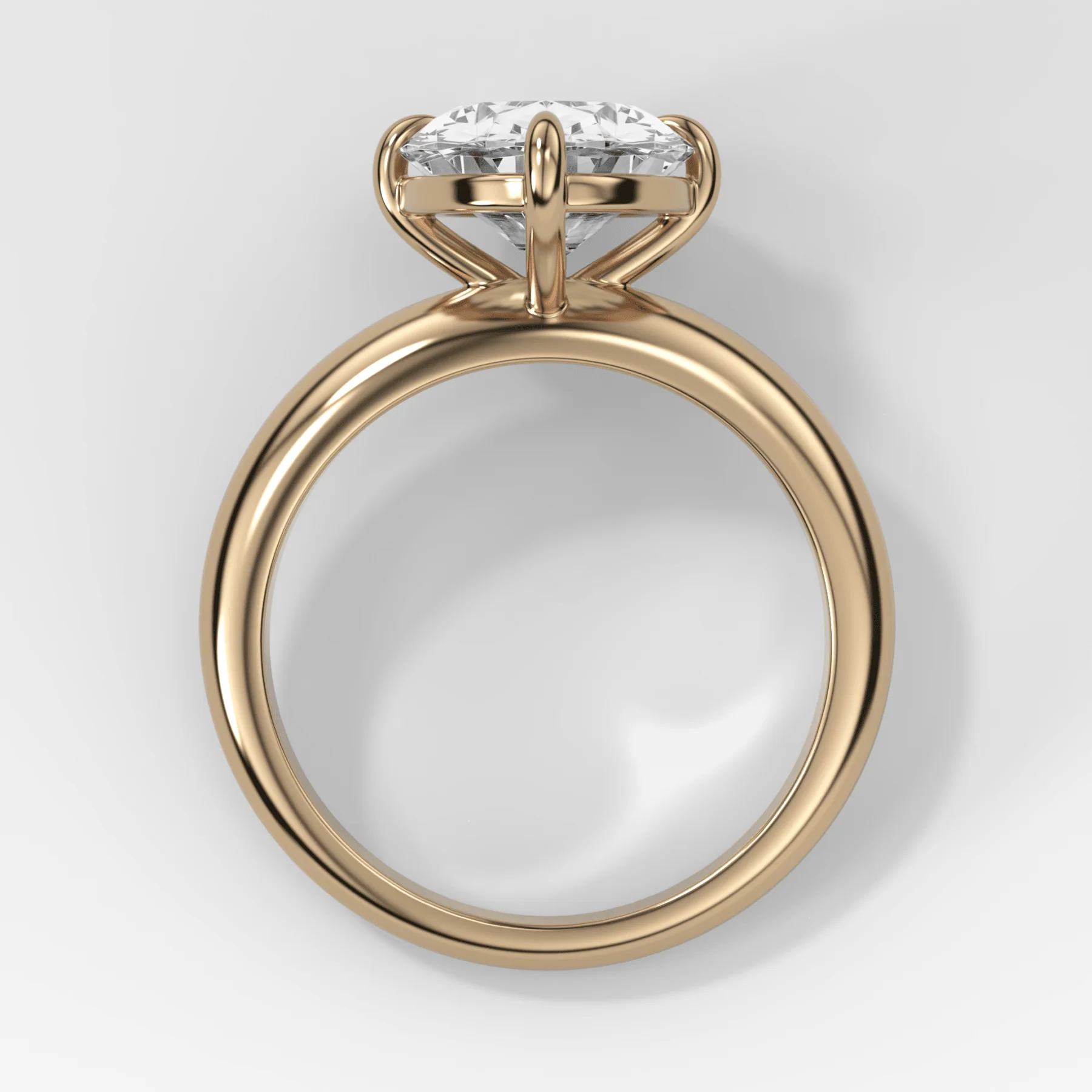 Compass Tapered Dome Engagement Ring With a Oval Diamond - Image 2