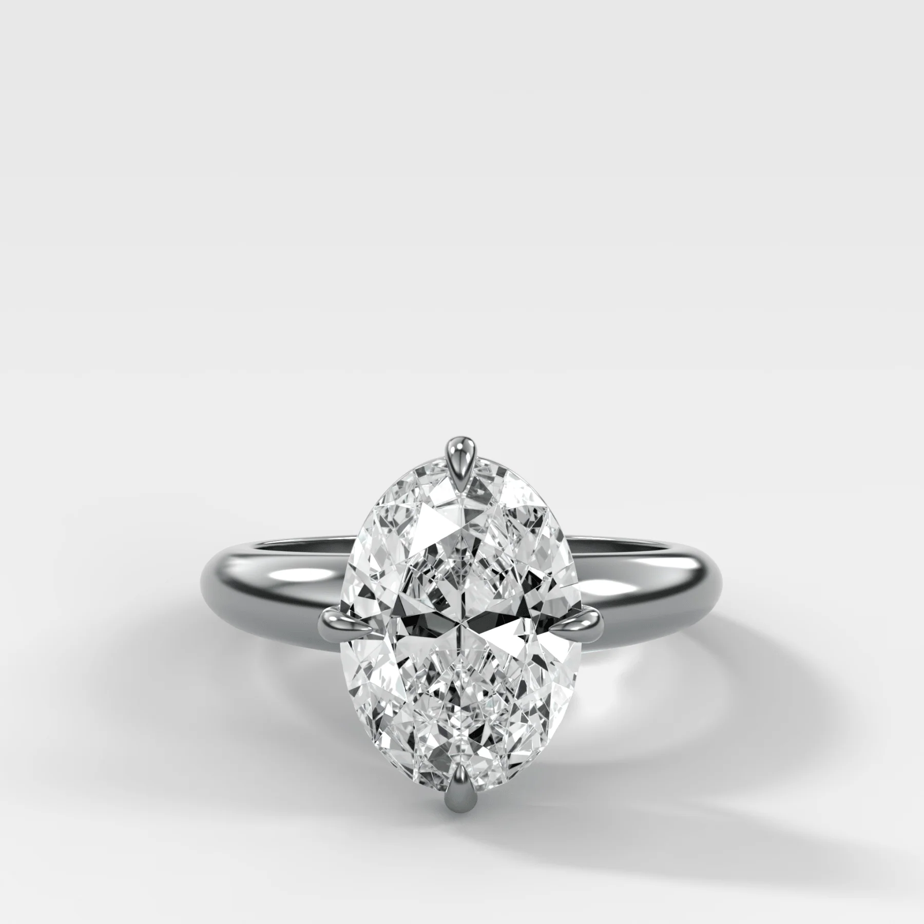 Compass Tapered Dome Engagement Ring With a Oval Diamond - Image 3