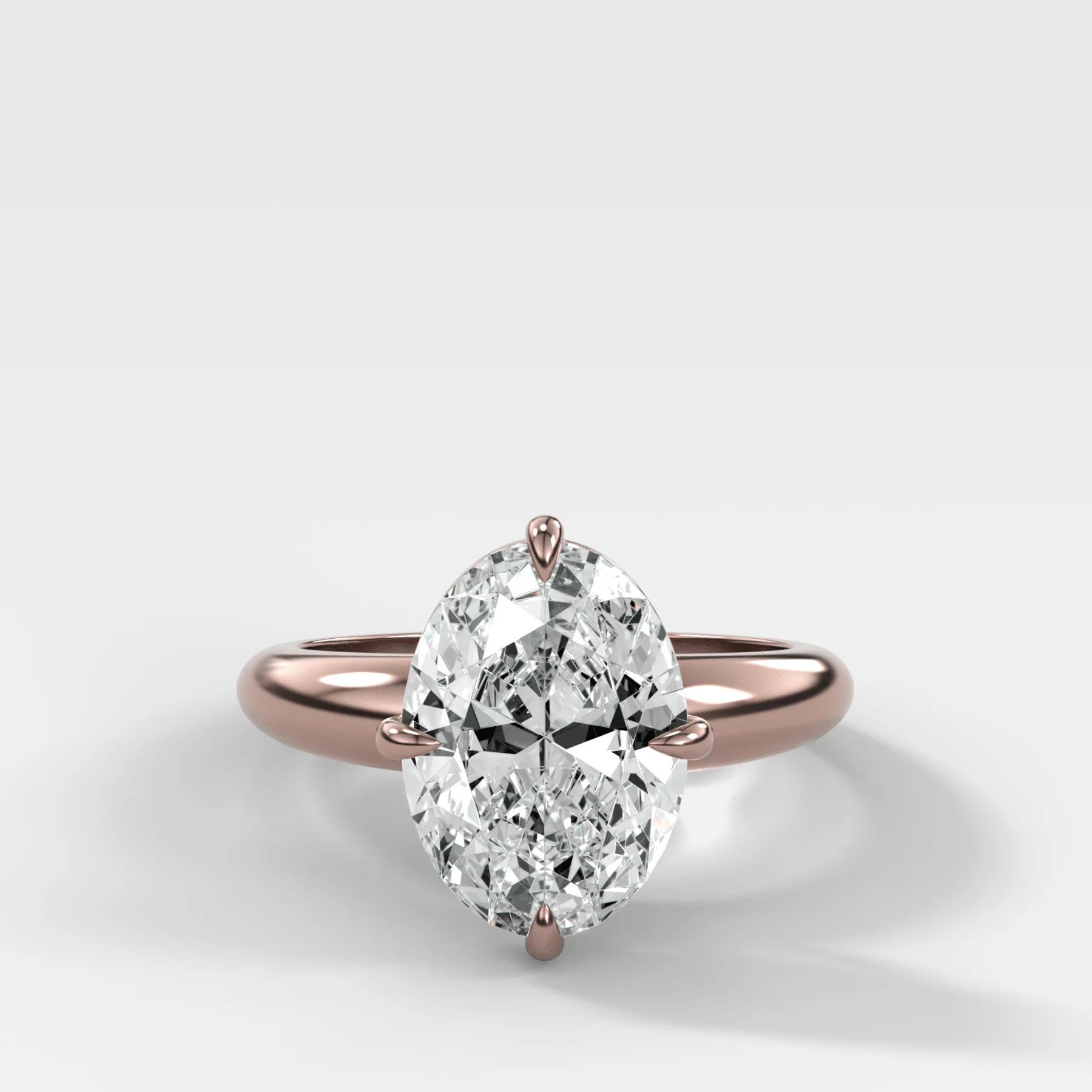 Compass Tapered Dome Engagement Ring With a Oval Diamond - Image 4