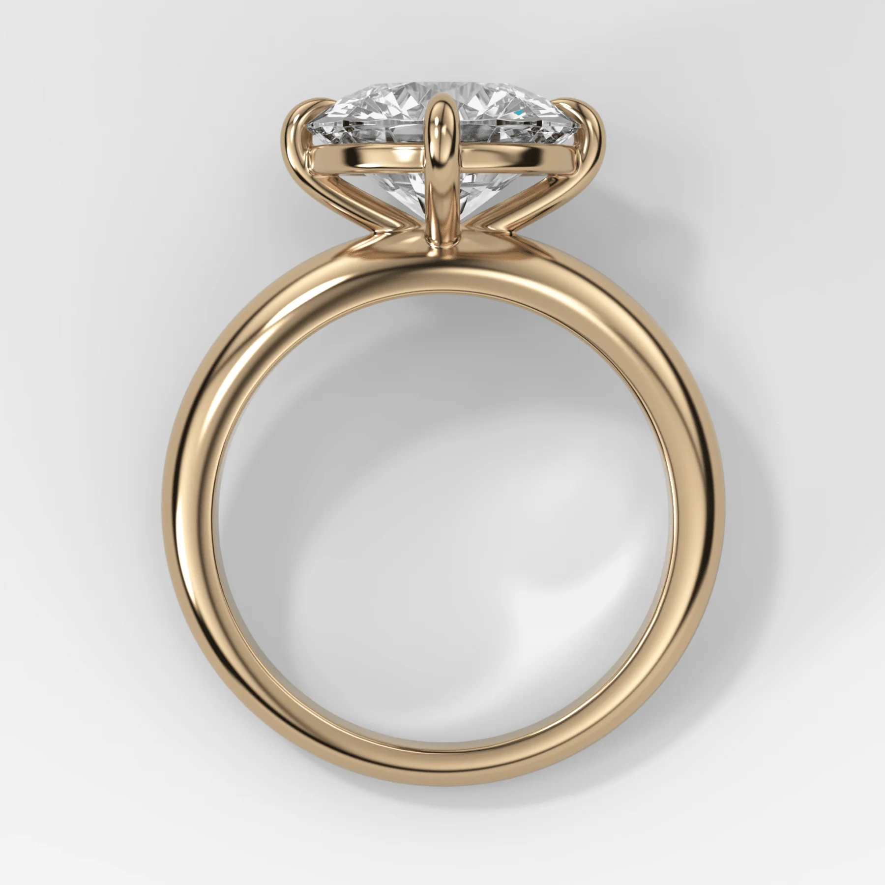 Compass Tapered Dome Engagement Ring With a Round Diamond - Image 2