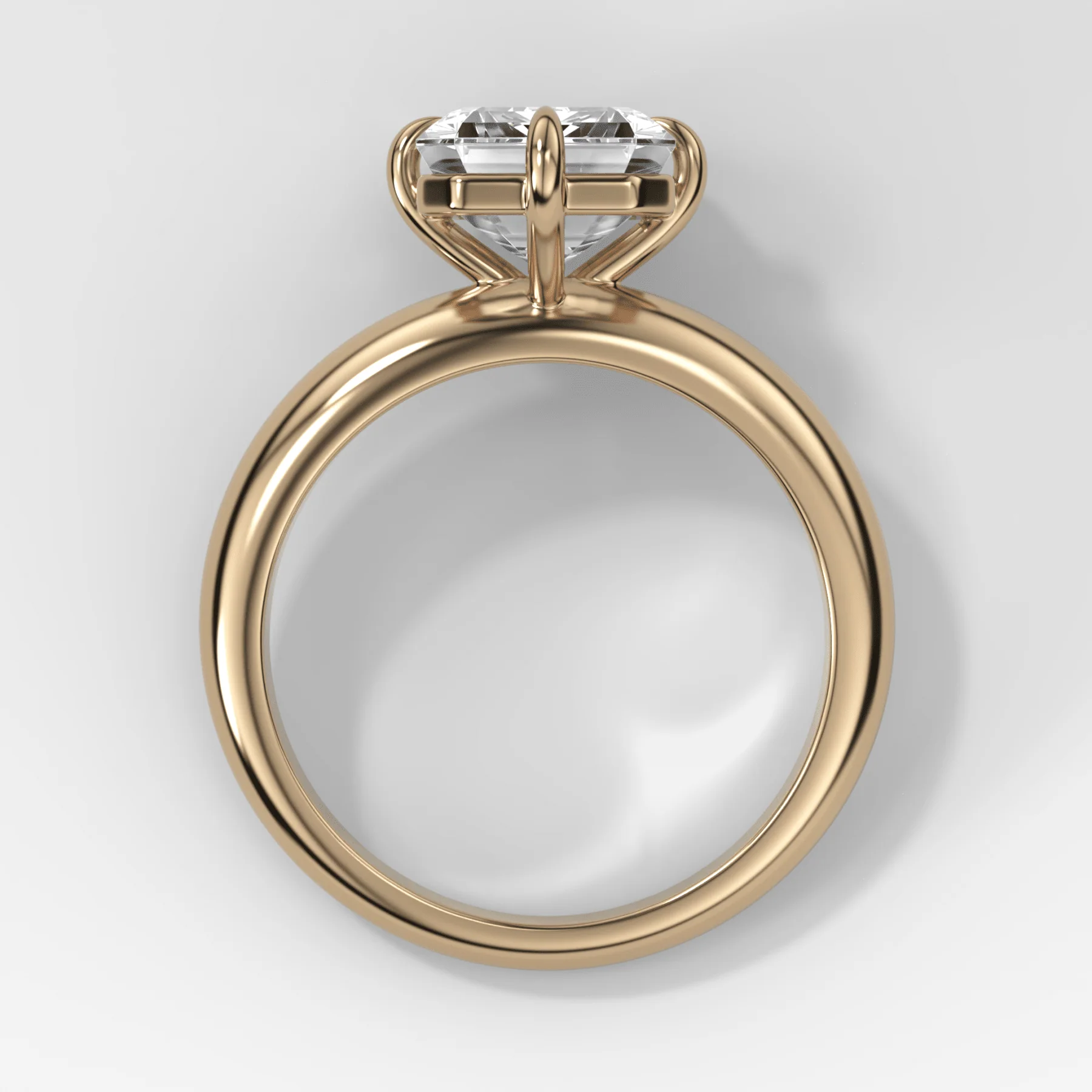 Compass Tapered Dome Engagement Ring With an Emerald Diamond - Image 2