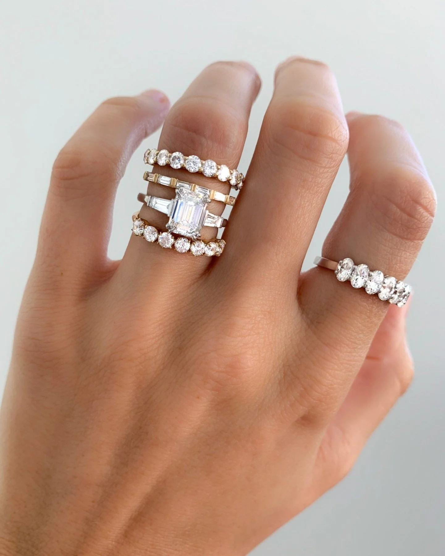 Dainty Baguette Wedding Band - Image 5