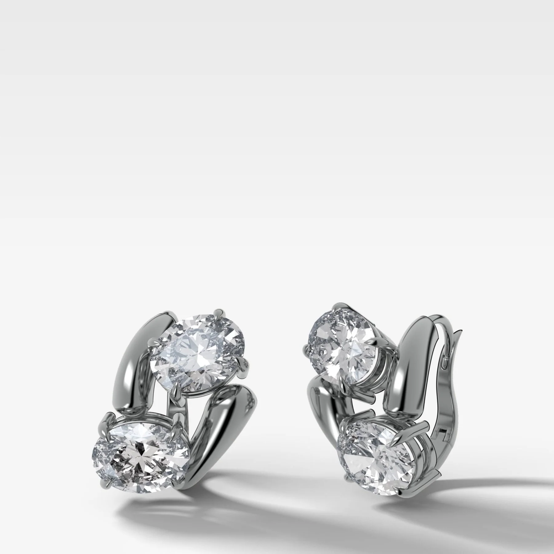 Double Wrap Oval Huggie Earrings - Image 2