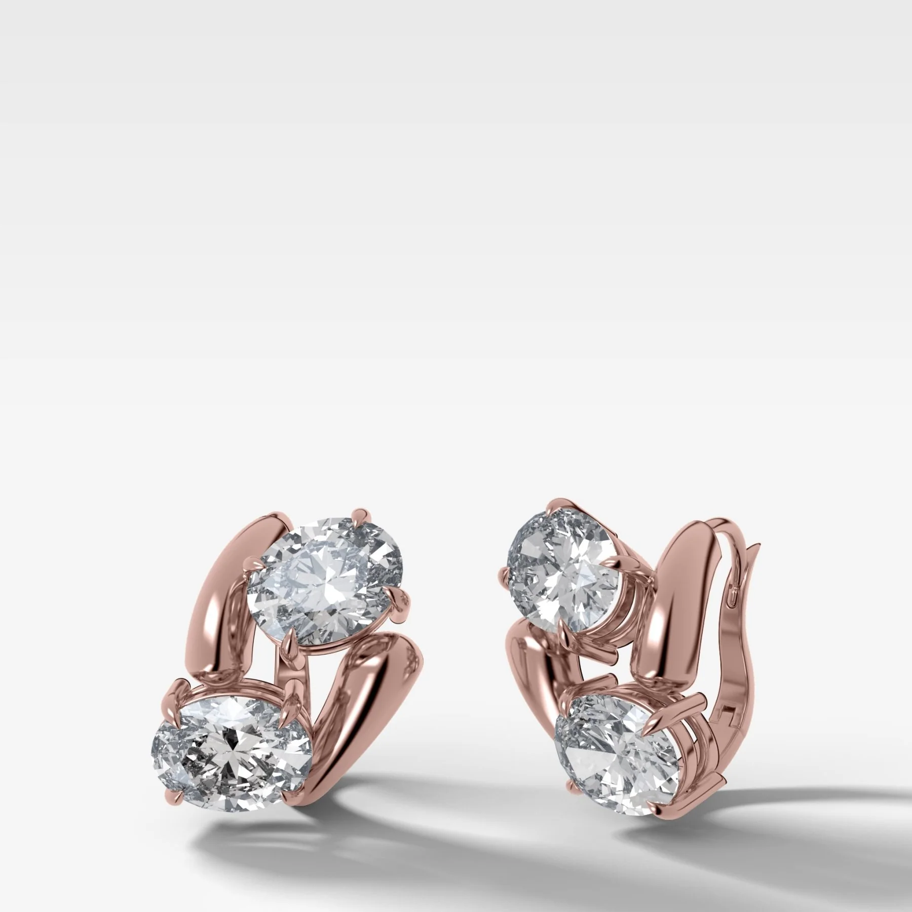 Double Wrap Oval Huggie Earrings - Image 3