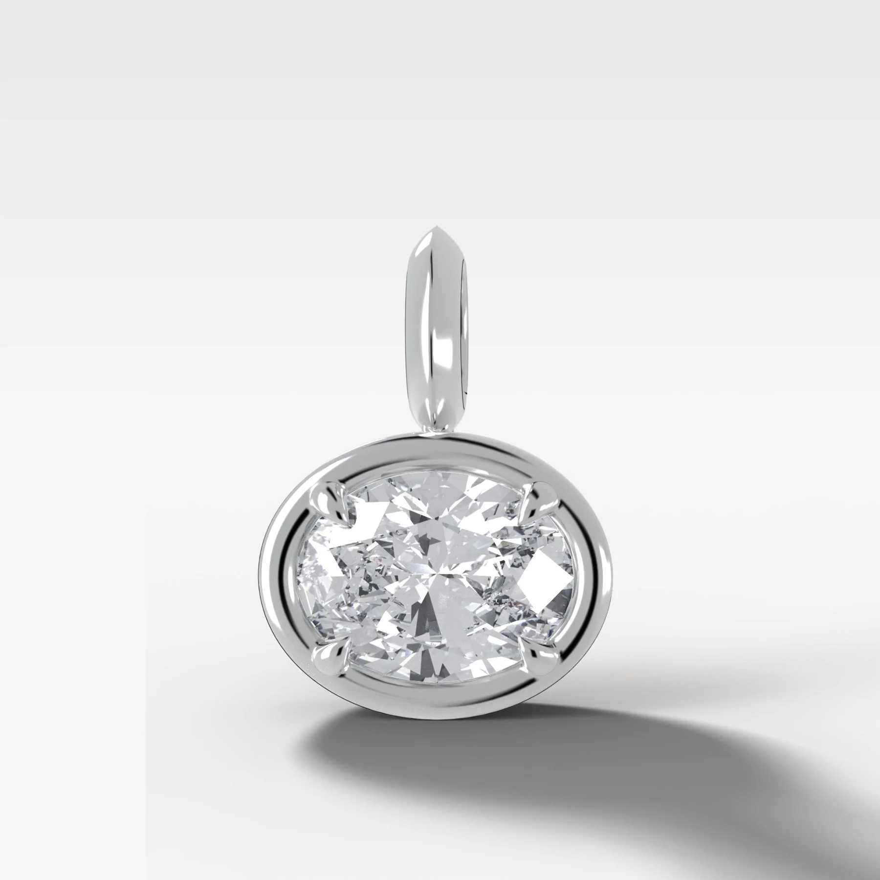East West Club Oval Attachable Diamond Pendant - Image 3