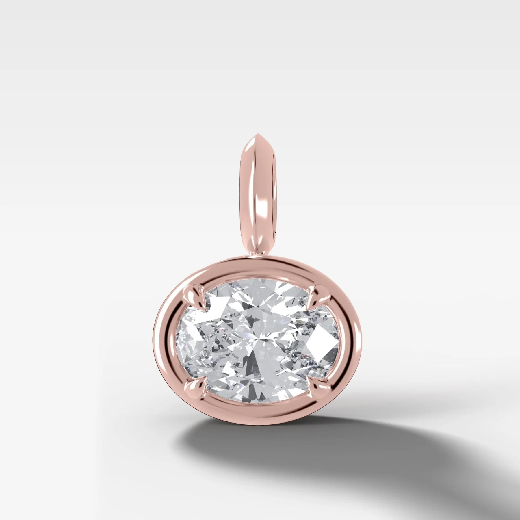 East West Club Oval Attachable Diamond Pendant - Image 4