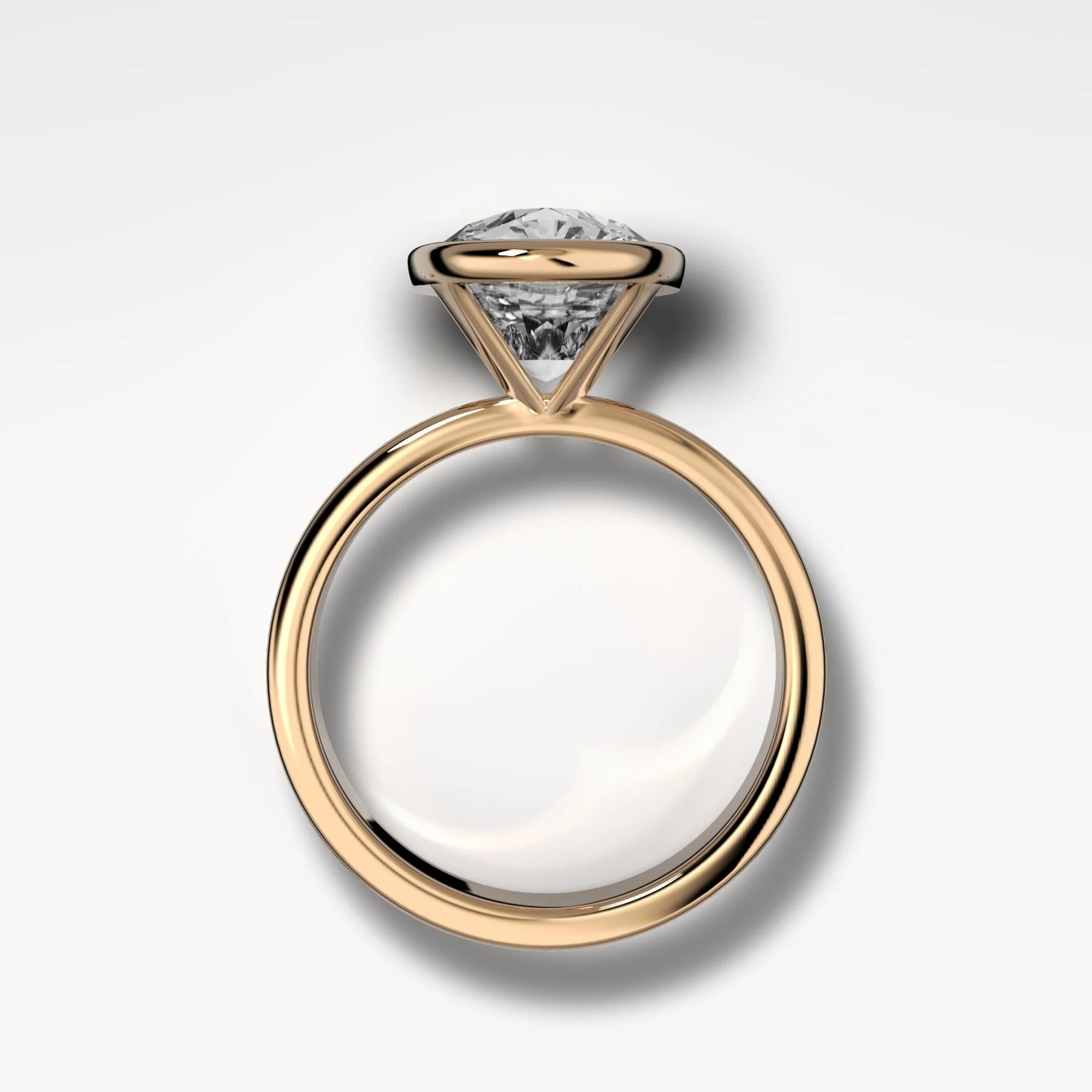 Finest Bezel Set Engagement Ring With 4.41ct Lab Grown Elongated Cushion Cut Diamond - Image 3