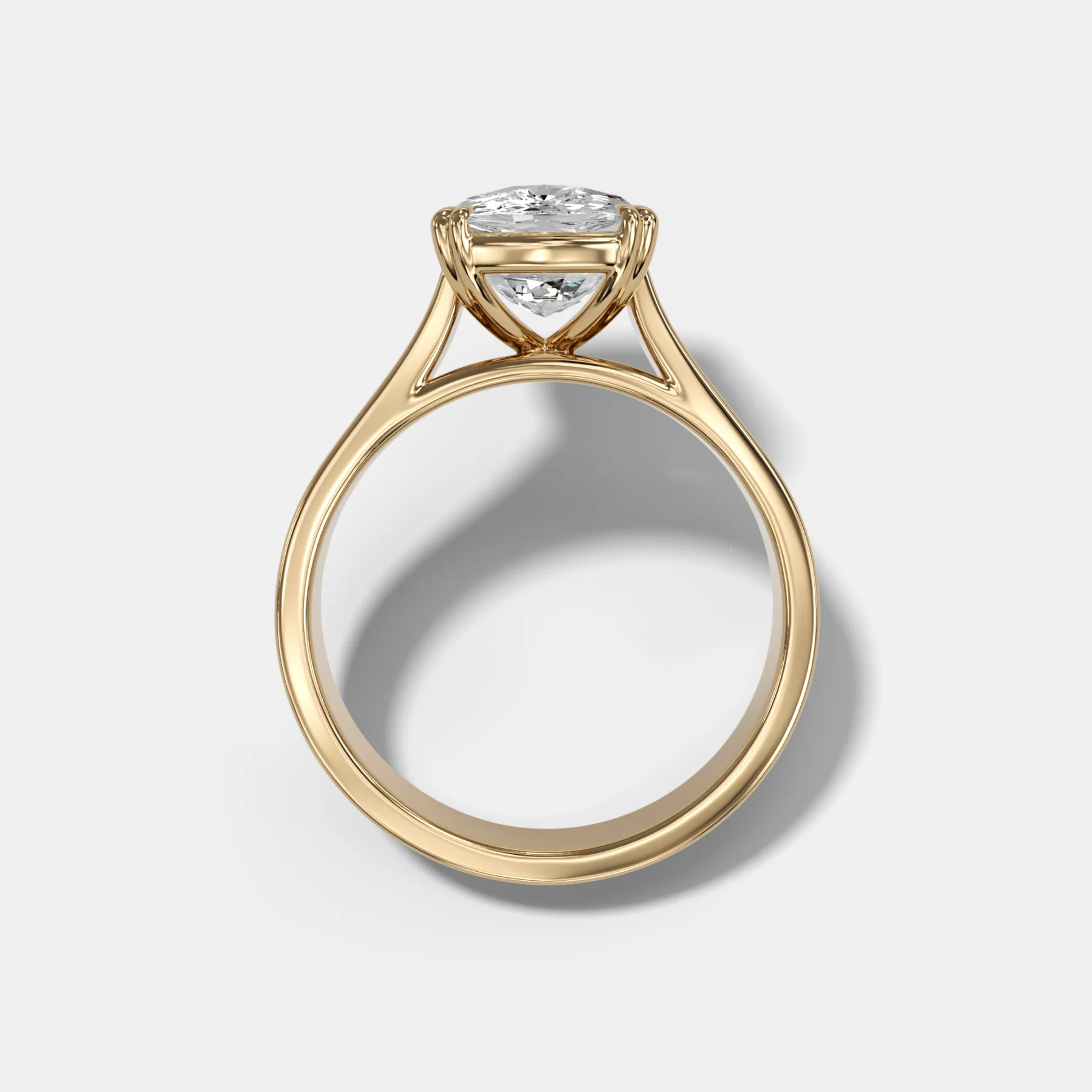 Finest Cathedral Engagement Ring with Elongated Cushion Cut Diamond - Image 2