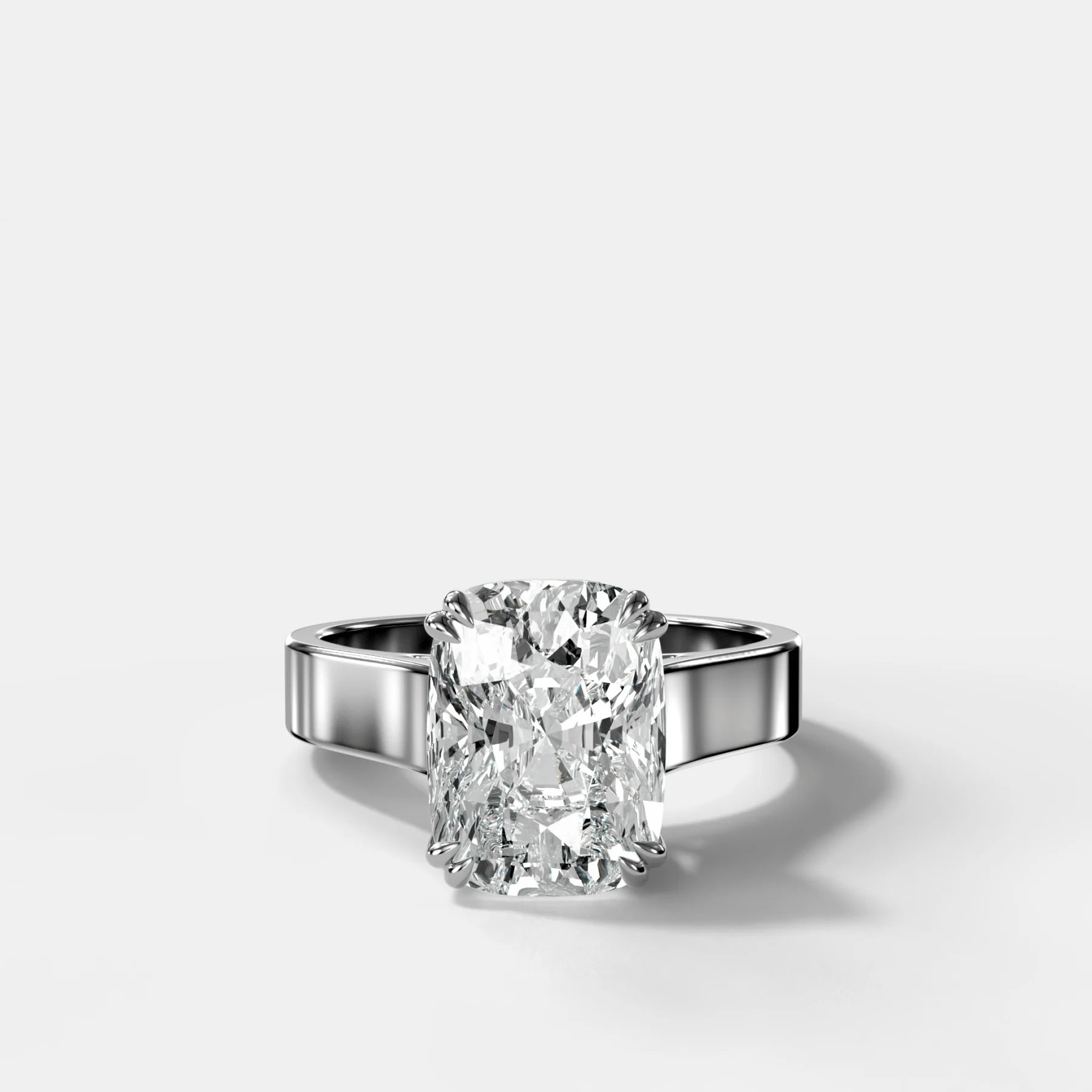 Finest Cathedral Engagement Ring with Elongated Cushion Cut Diamond - Image 3