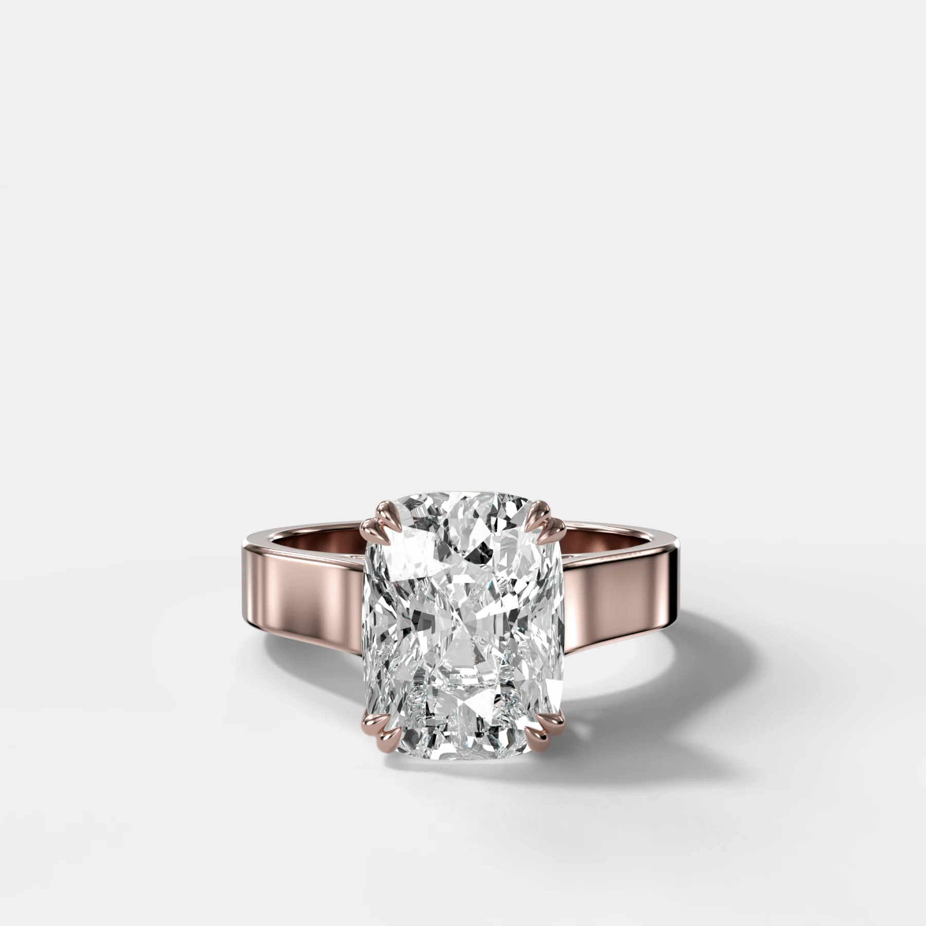 Finest Cathedral Engagement Ring with Elongated Cushion Cut Diamond - Image 4