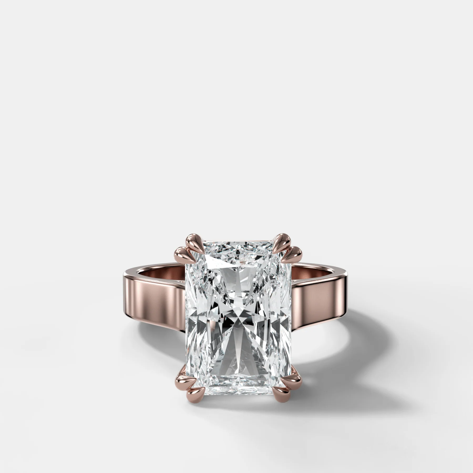 Finest Cathedral Engagement Ring with Elongated Radiant Cut Diamond - Image 4