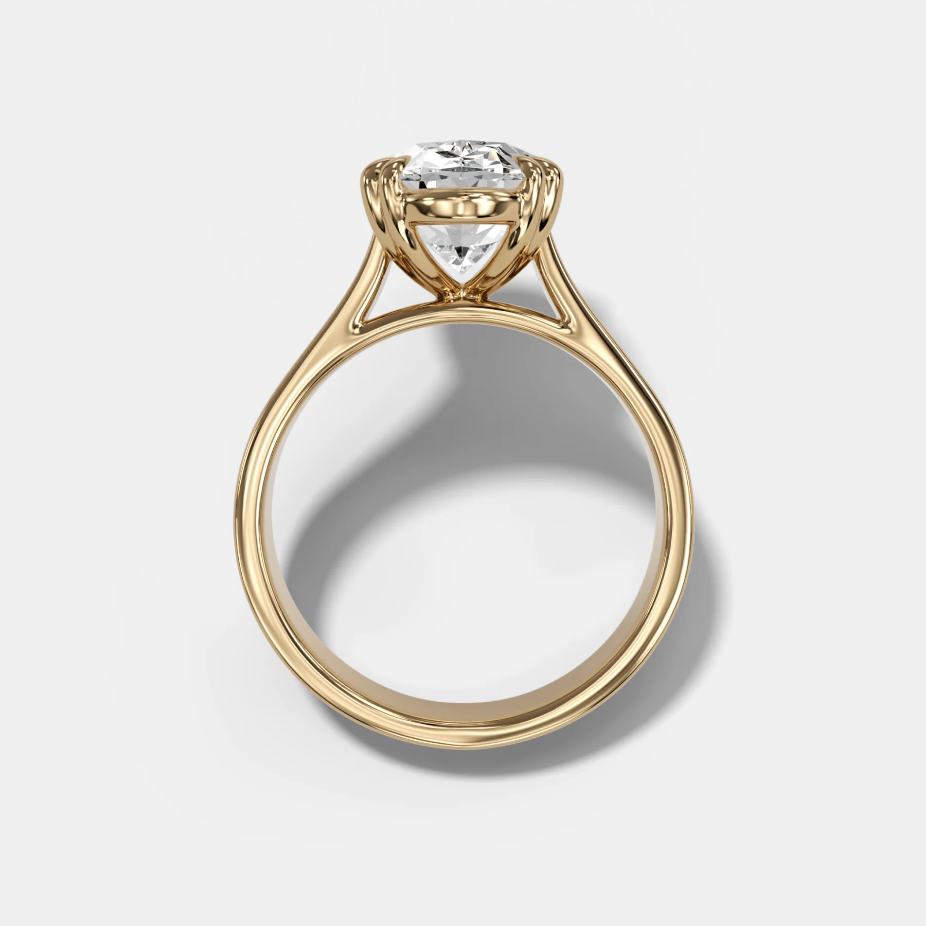 Finest Cathedral Engagement Ring with Oval Cut Diamond - Image 2