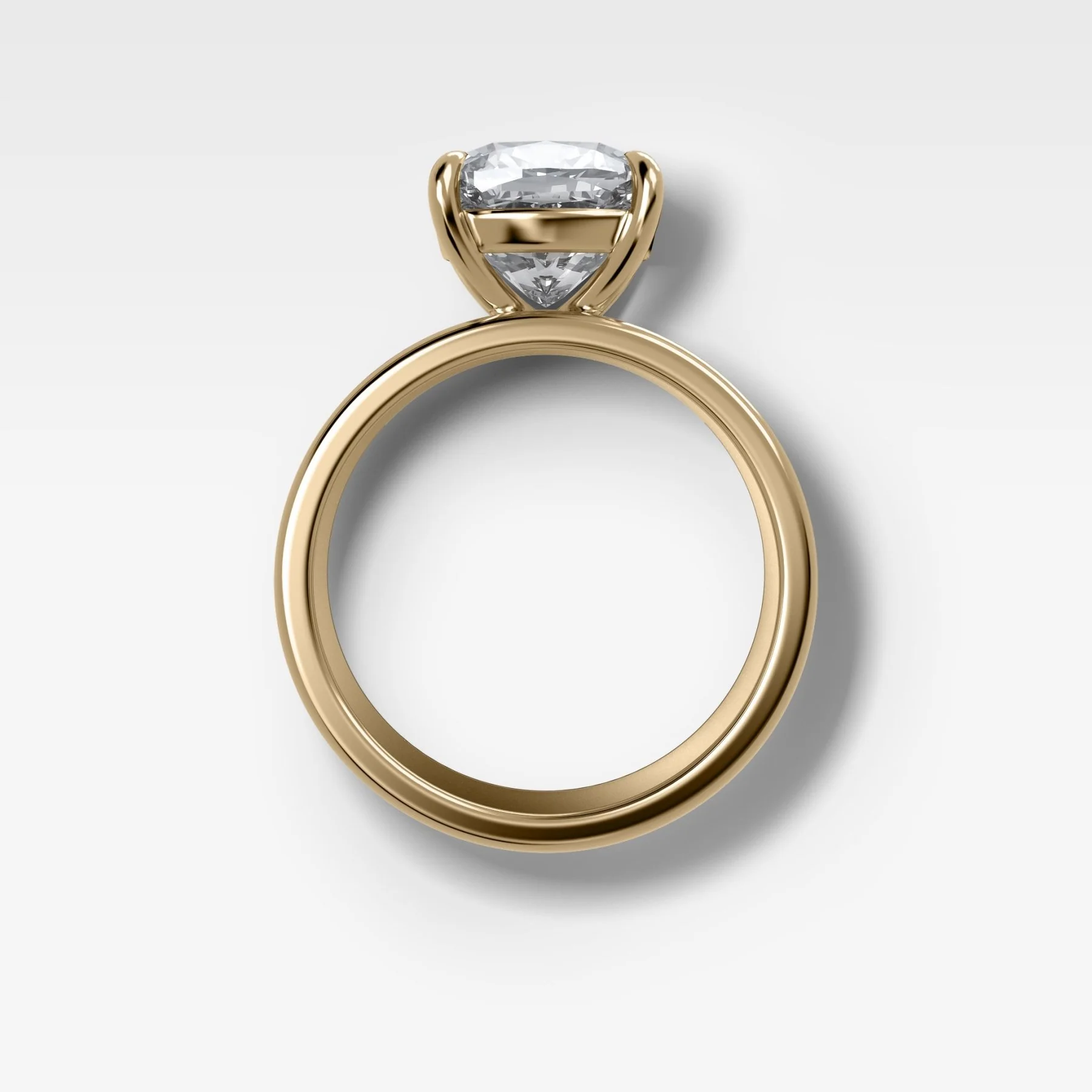 Finest Cigar Band Engagement Ring with Cushion Cut Diamond - Image 2