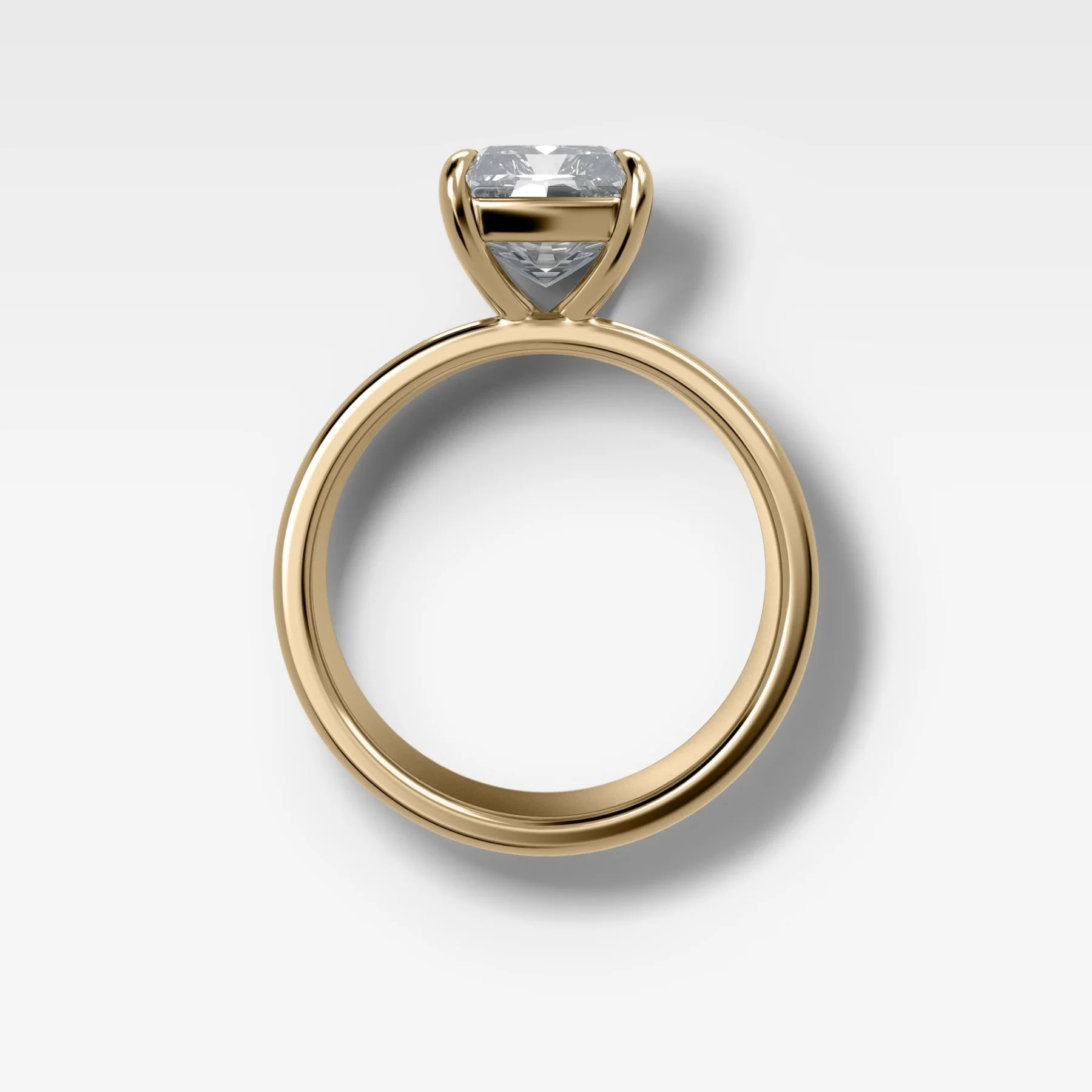 Finest Cigar Band Engagement Ring with Radiant Cut Diamond - Image 2