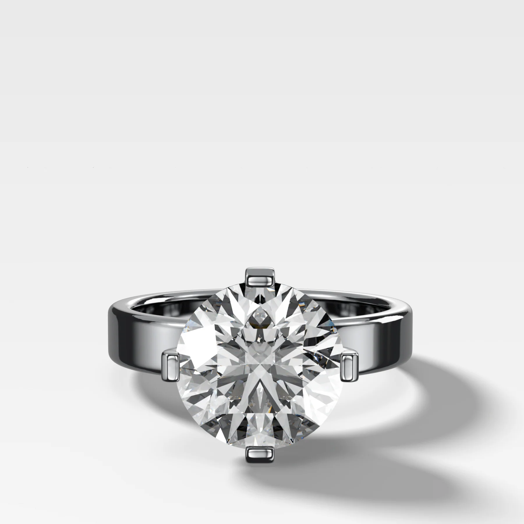 Finest Compass Solitaire Engagement Ring with Round Cut Diamond - Image 3