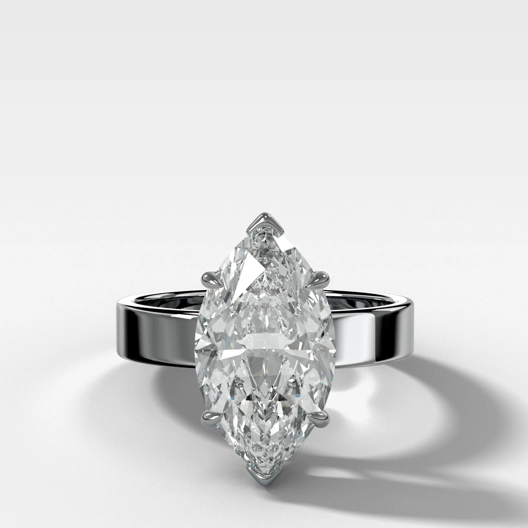 Finest Solitaire Engagement Ring With Marquise Cut Diamond - Image 4
