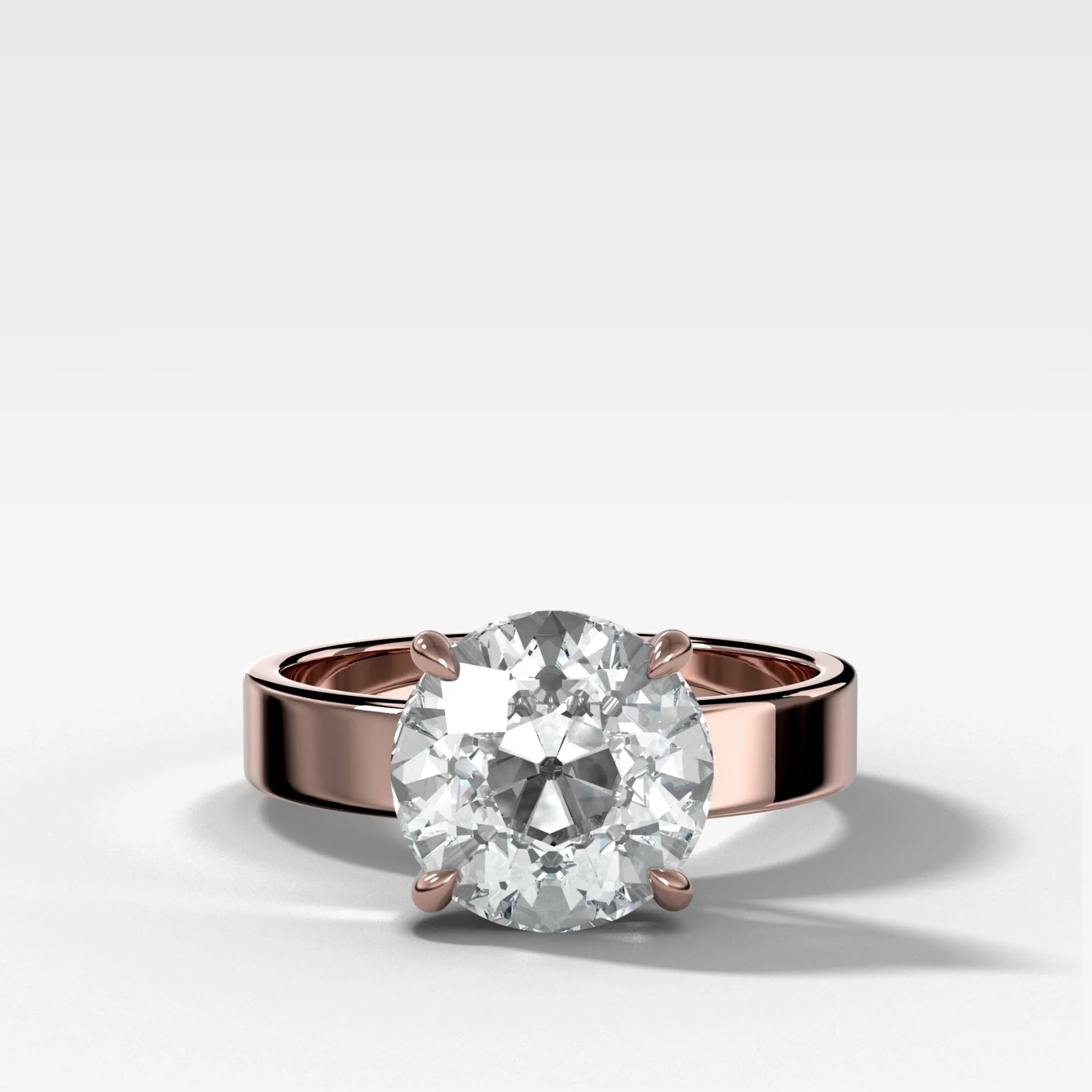 Finest Solitaire Engagement Ring With Old Euro Cut Diamond - Image 4