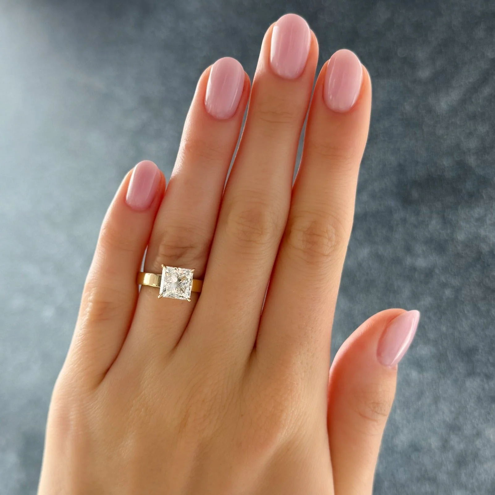 Finest Solitaire Engagement Ring With Princess Cut Diamond - Image 3