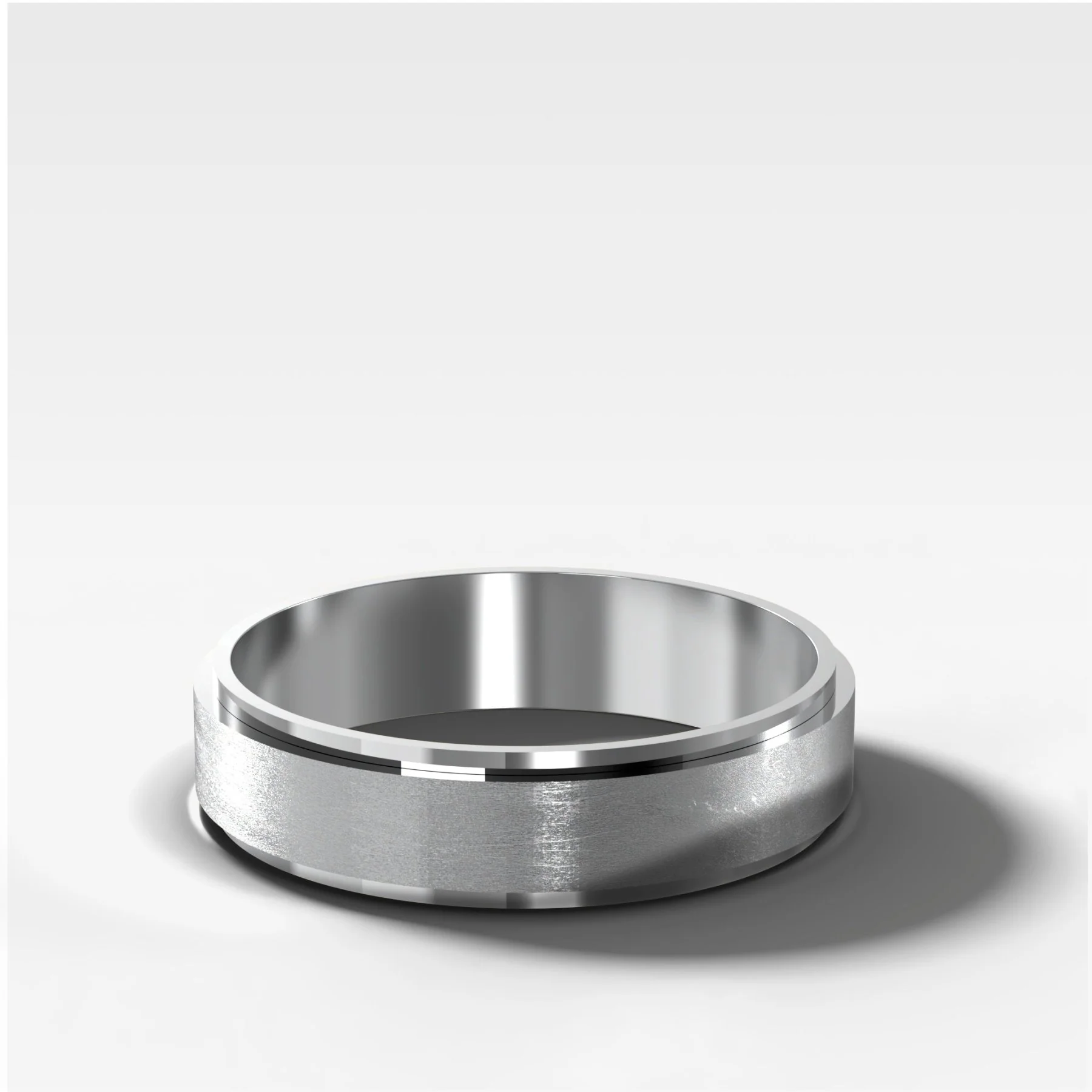 Finest Stepped Edge Matte Wedding Band 5mm - Image 2