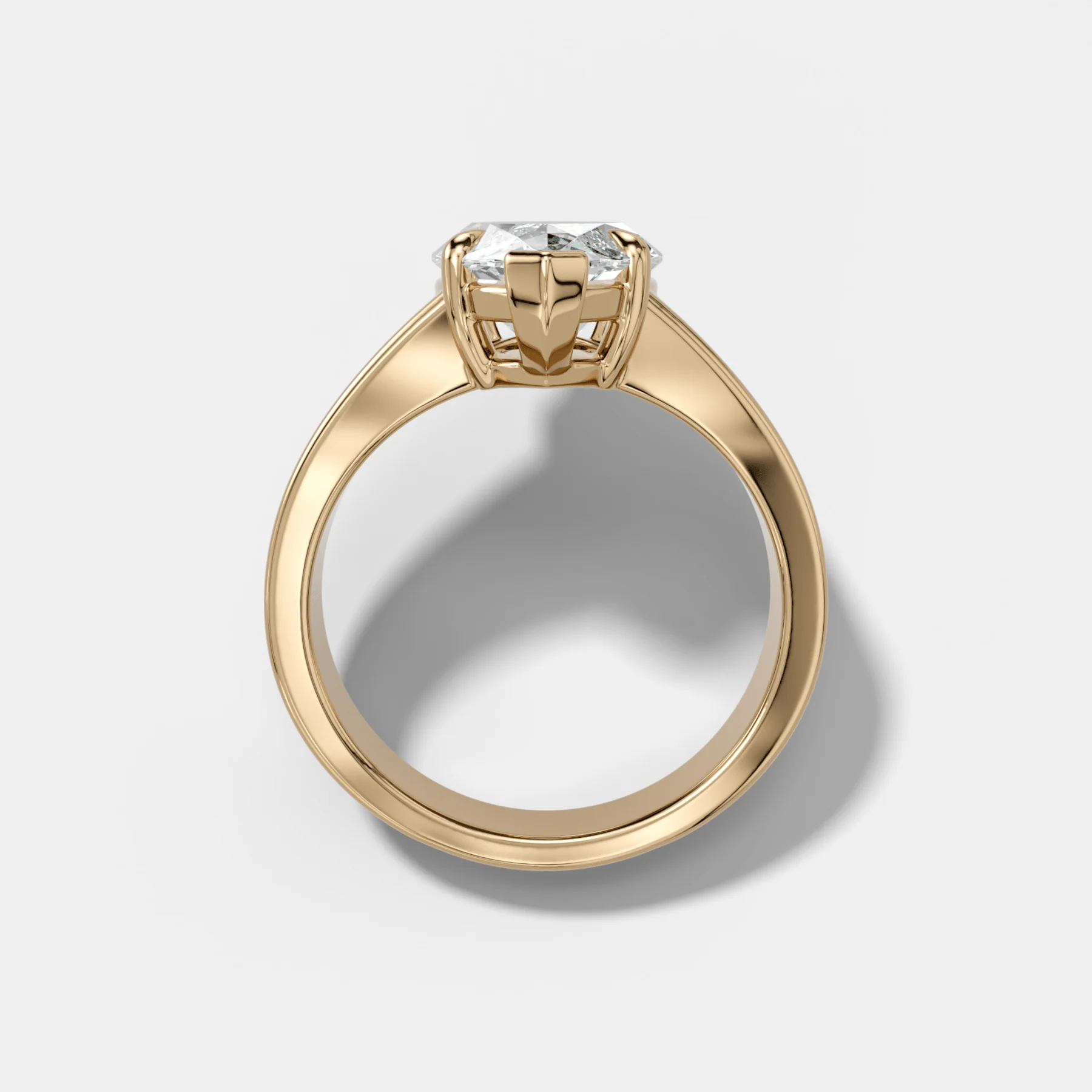 Finest Tapered Engagement Ring With Marquise Cut Diamond - Image 2