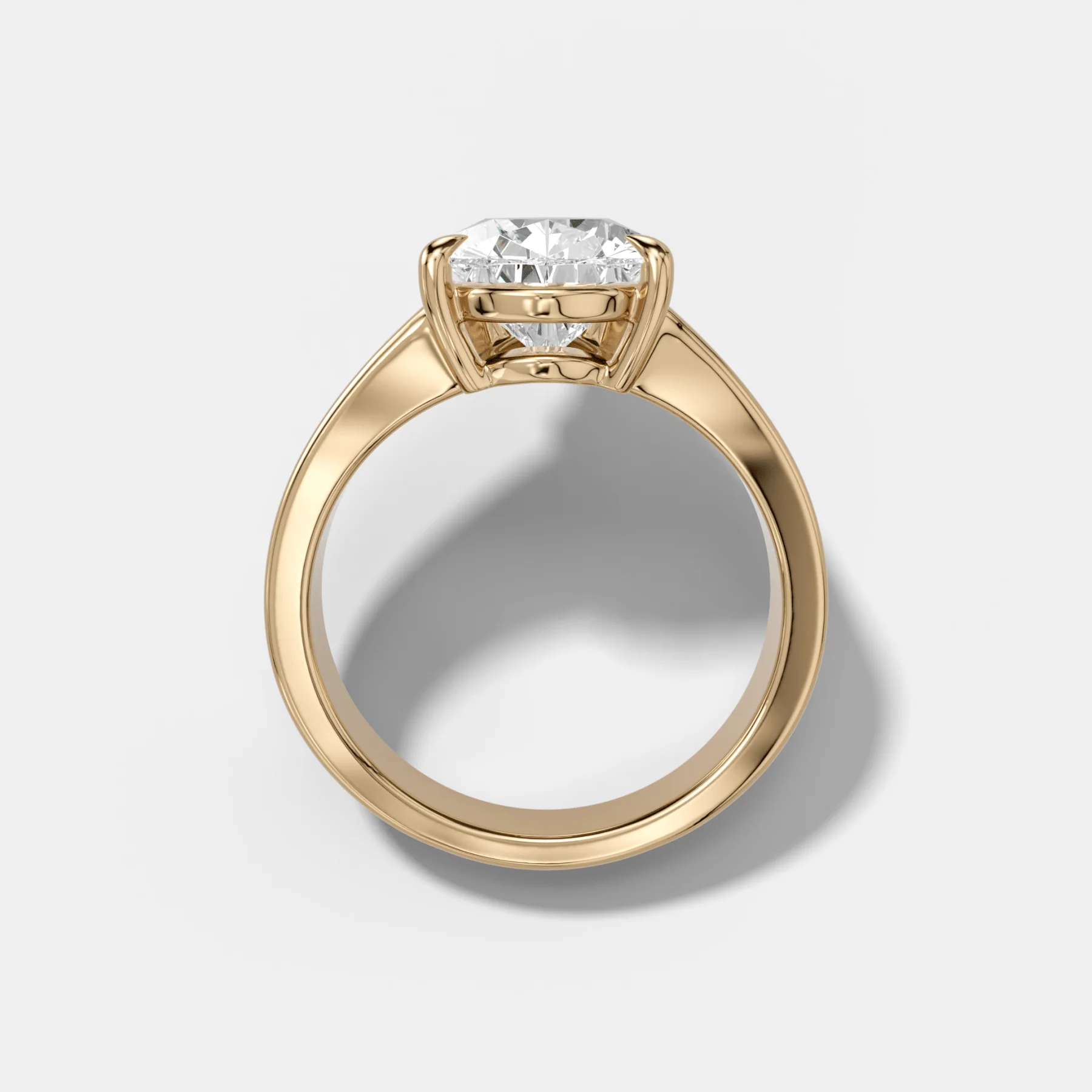 Finest Tapered Engagement Ring With Pear Cut Diamond - Image 2